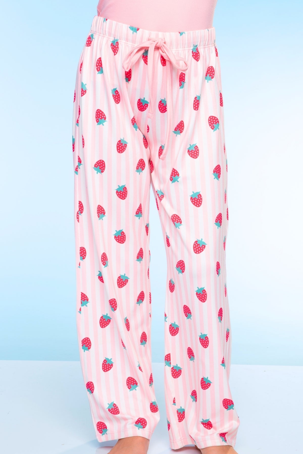 Simply Soft Racer Tank & Karate Pant Set - Pink Ivory Striped Strawberry