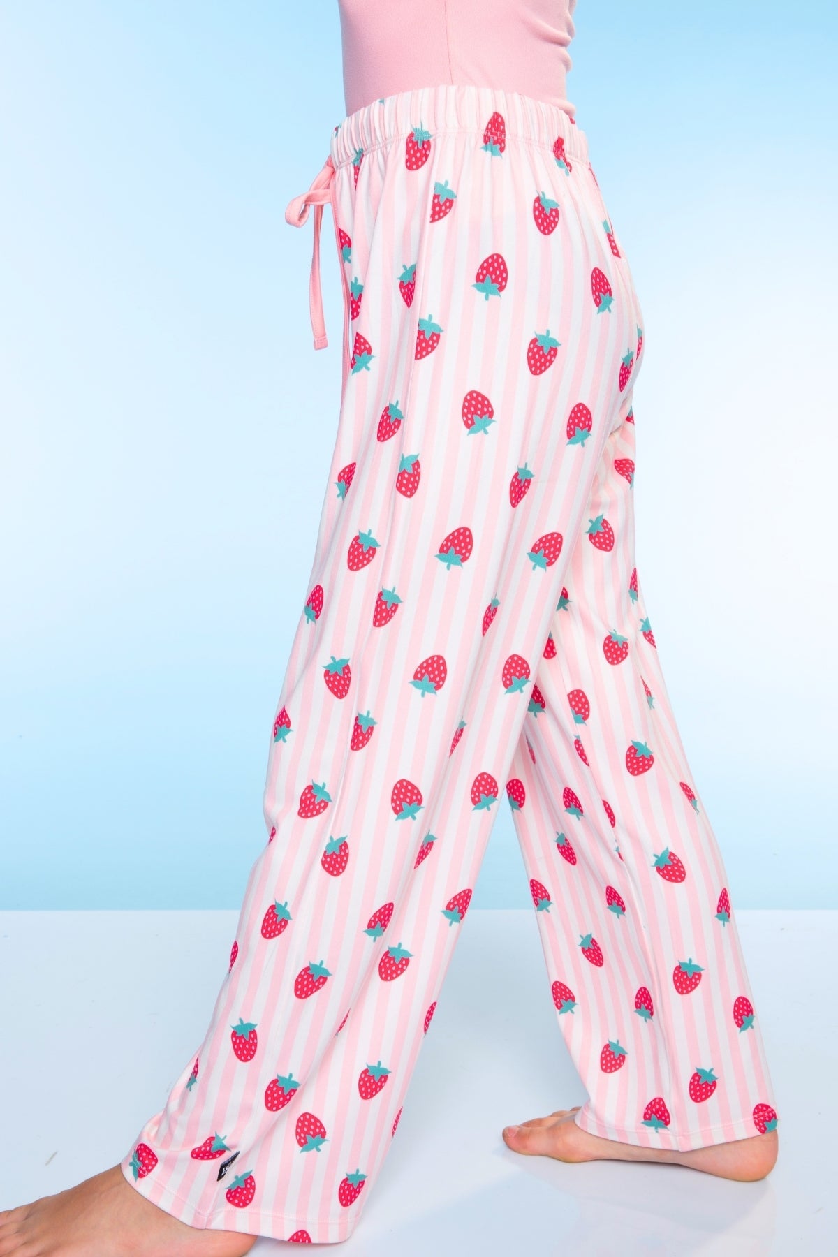 Simply Soft Racer Tank & Karate Pant Set - Pink Ivory Striped Strawberry