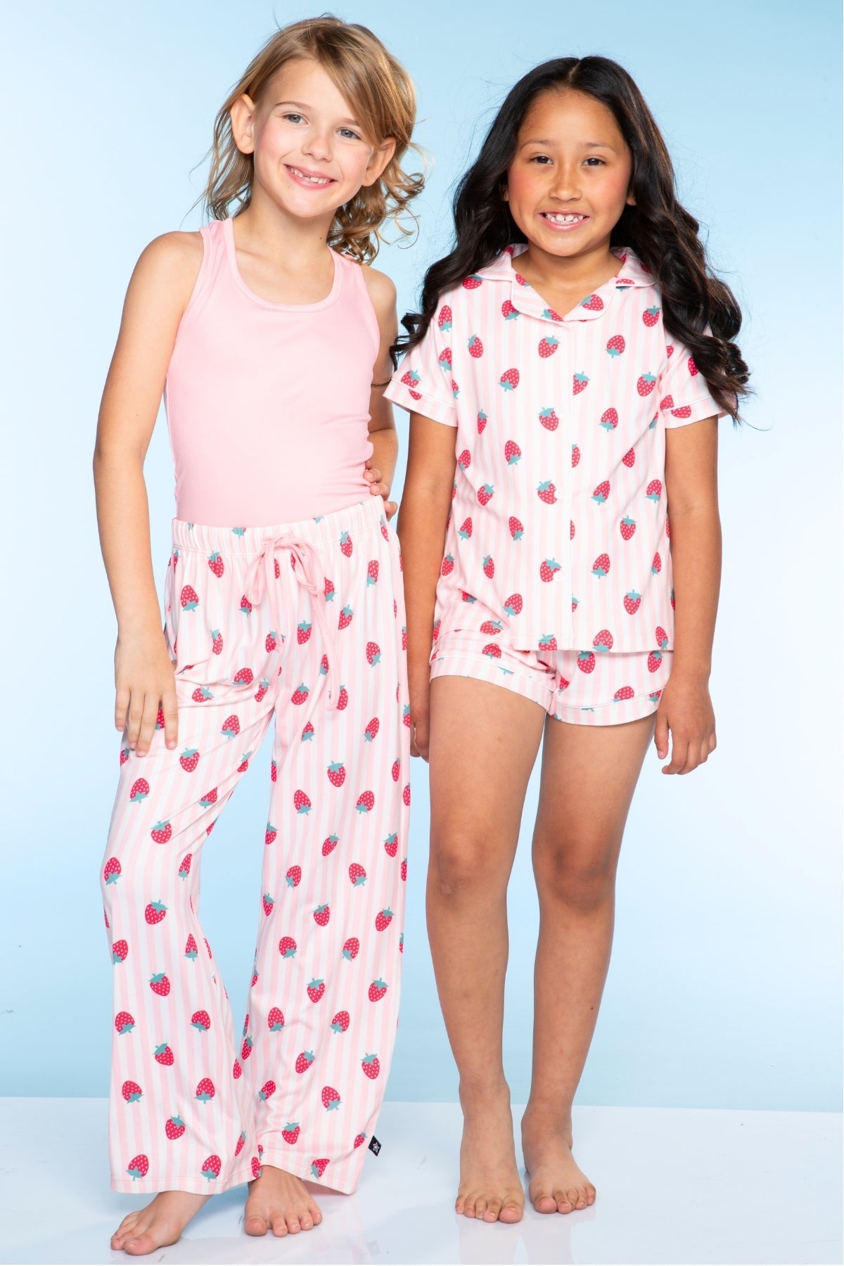 Simply Soft Racer Tank & Karate Pant Set - Pink Ivory Striped Strawberry