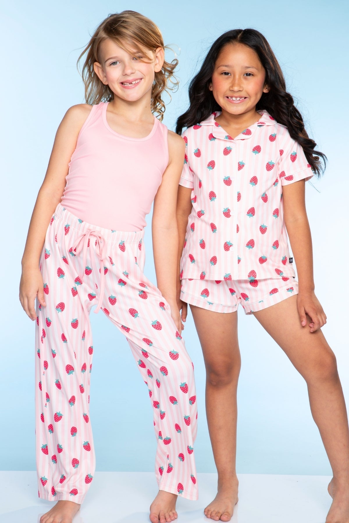 Simply Soft Racer Tank & Karate Pant Set - Pink Ivory Striped Strawberry