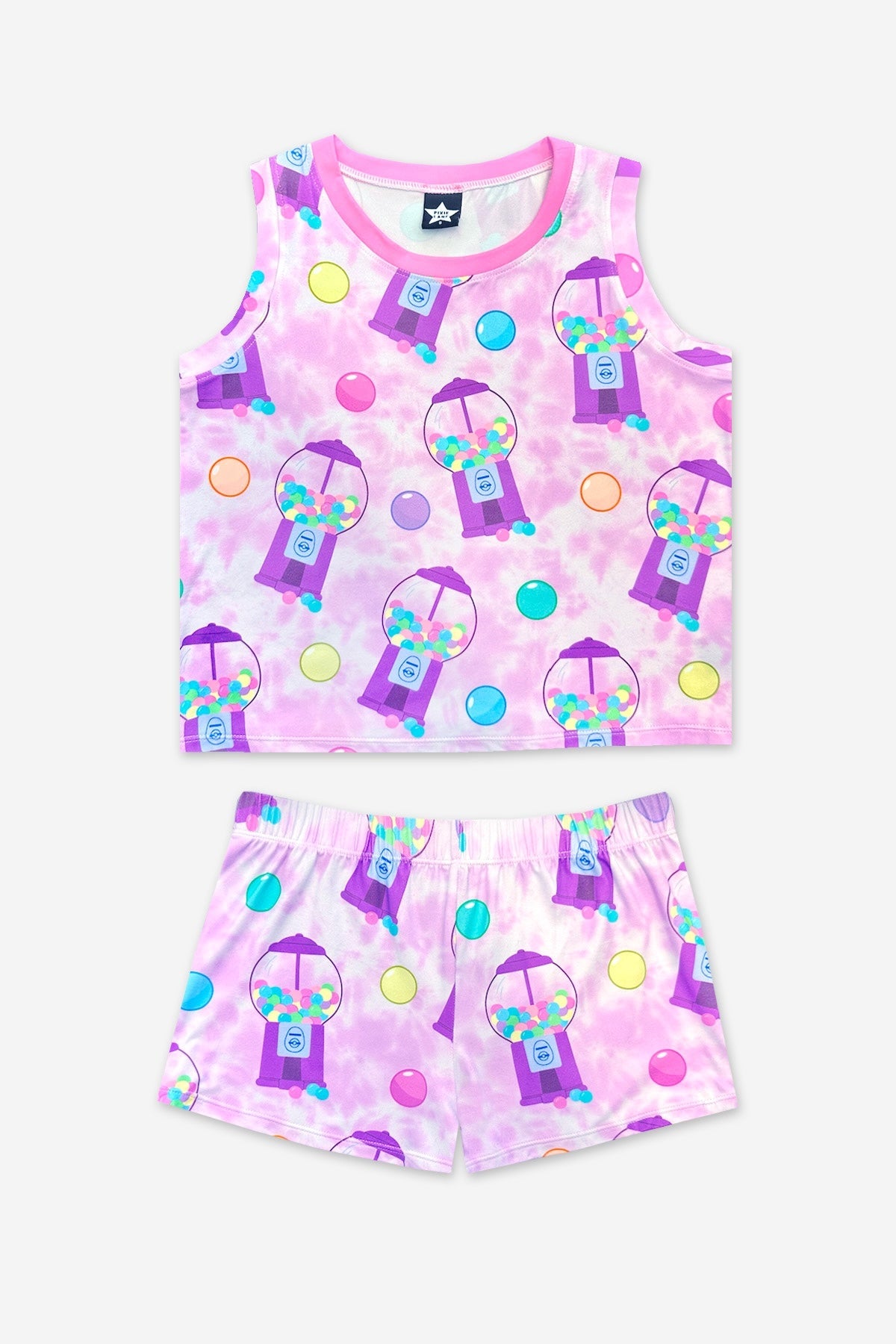Simply Soft Sleeveless Easy Tank & Dolphin Short - Pink Rainbow Cherries