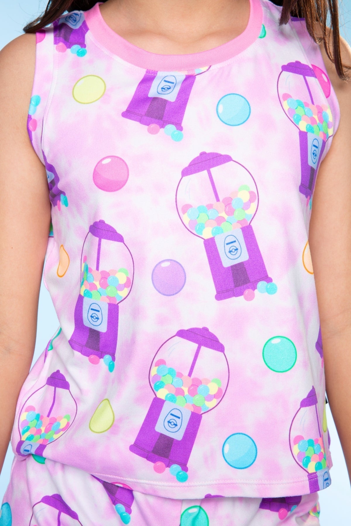 Simply Soft Sleeveless Easy Tank & Dolphin Short - Pink Rainbow Cherries