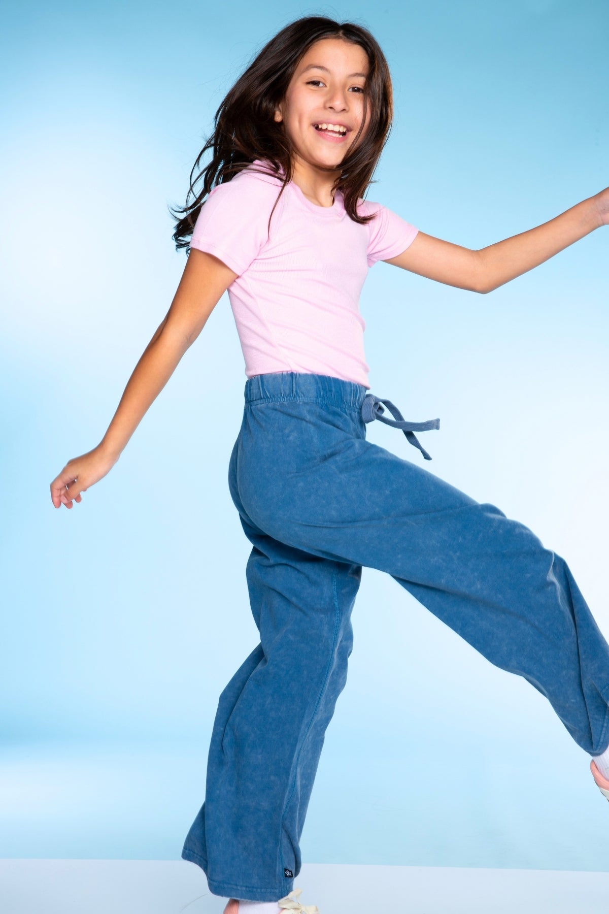 2 Pack - Vintage Washed Cotton Wide Leg Pant - Vintage Grey | Sky Blue