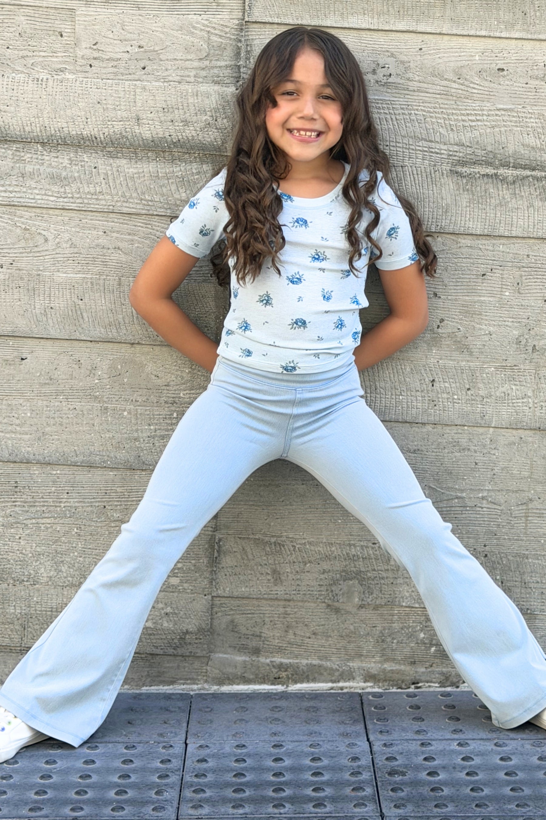 Super Stretch Soft Denim Flare Jegging - Light Blue Denim - NEW!