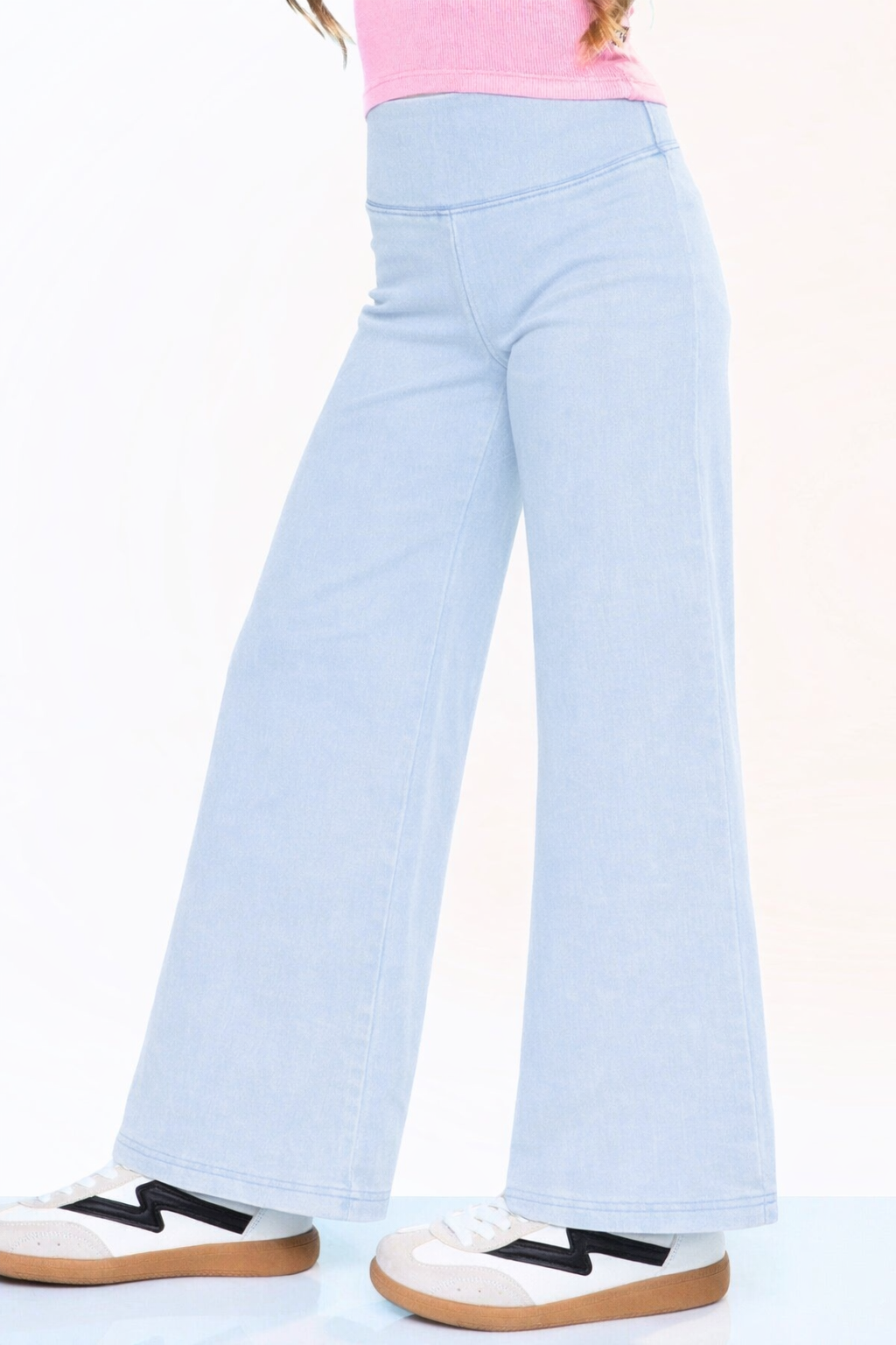 Super Stretch Soft Denim Wide Leg Jegging - Light Blue Denim - NEW!