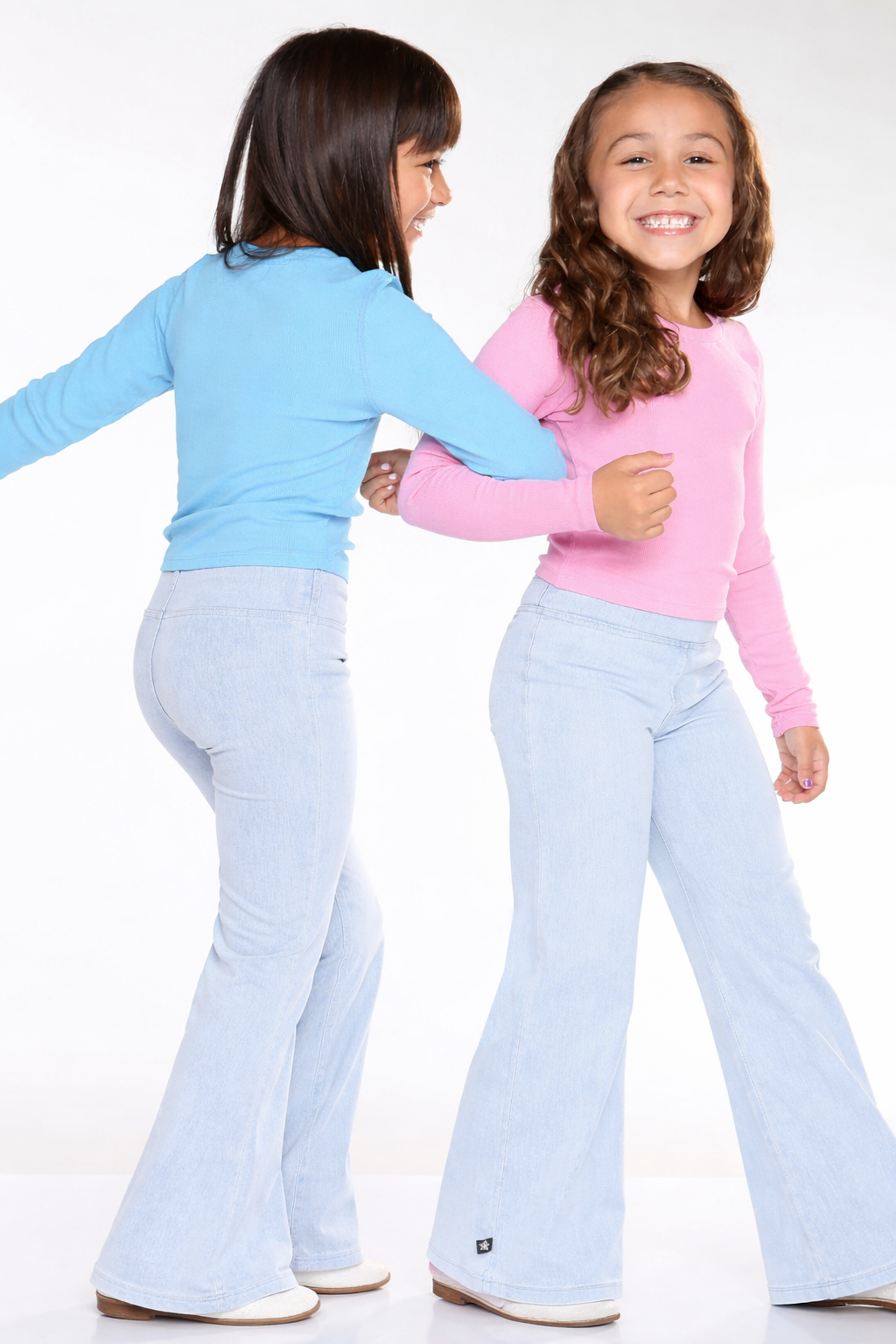 2 Pack Super Stretch Soft Denim Wide Leg Jegging - Light Blue Denim - NEW!