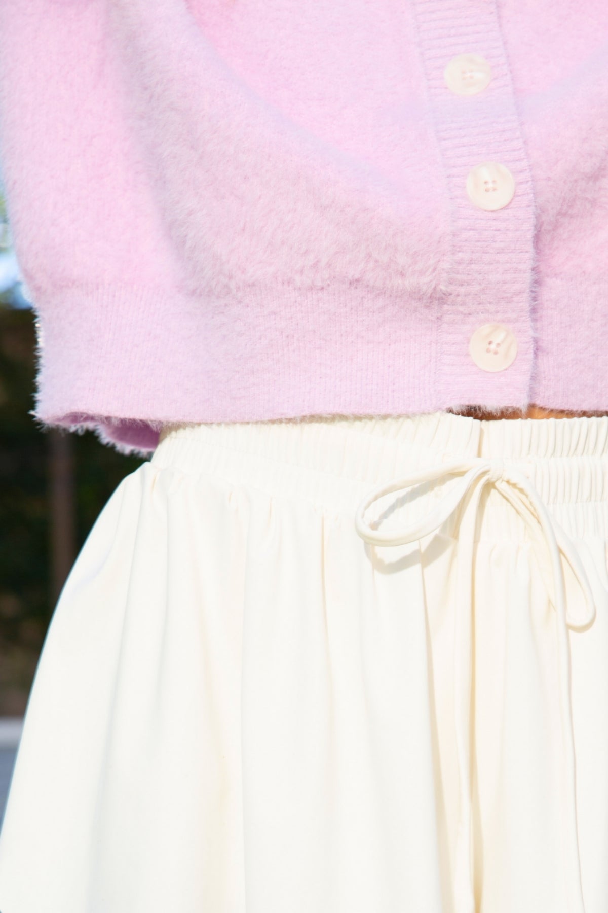 Fuzzy Soft Cardigan Sweater - Ivory