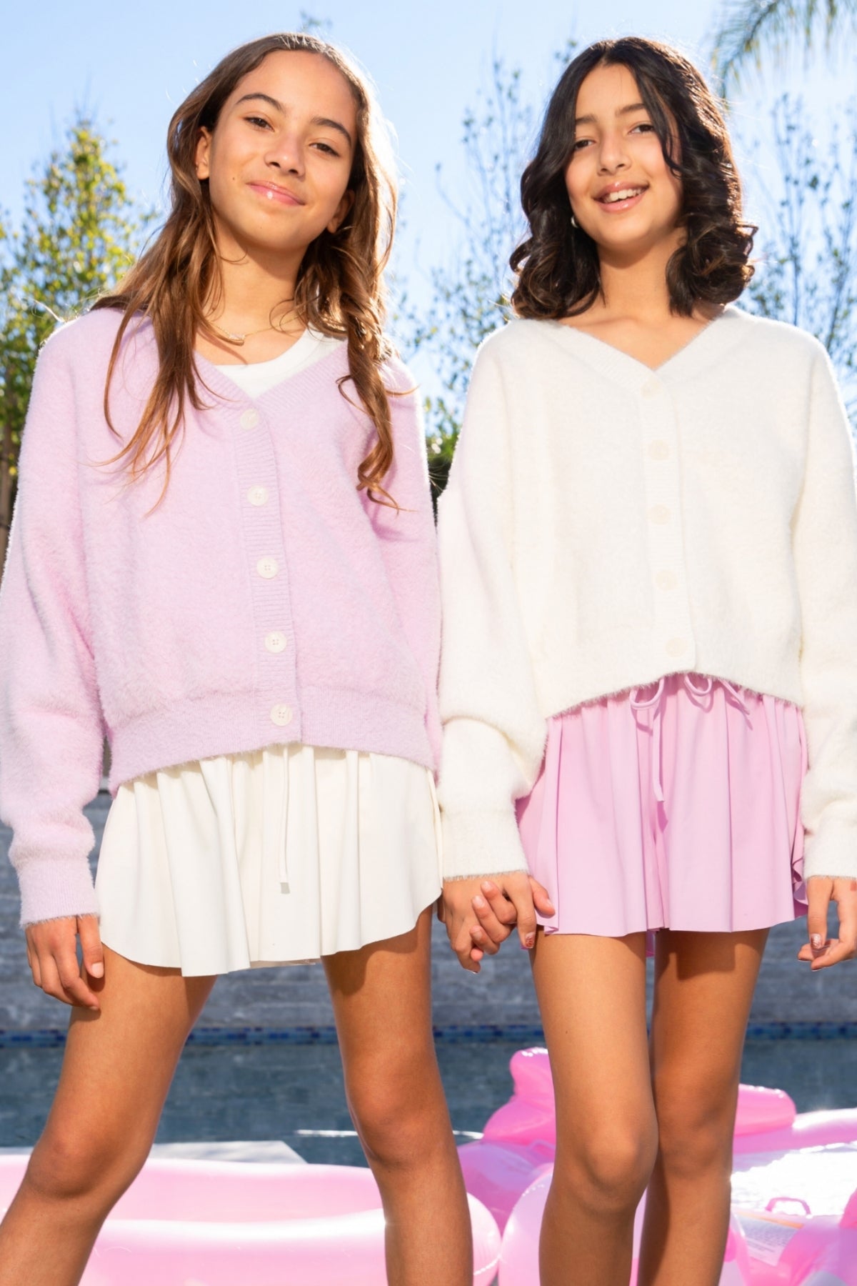 Fuzzy Soft Cardigan Sweater - Ivory