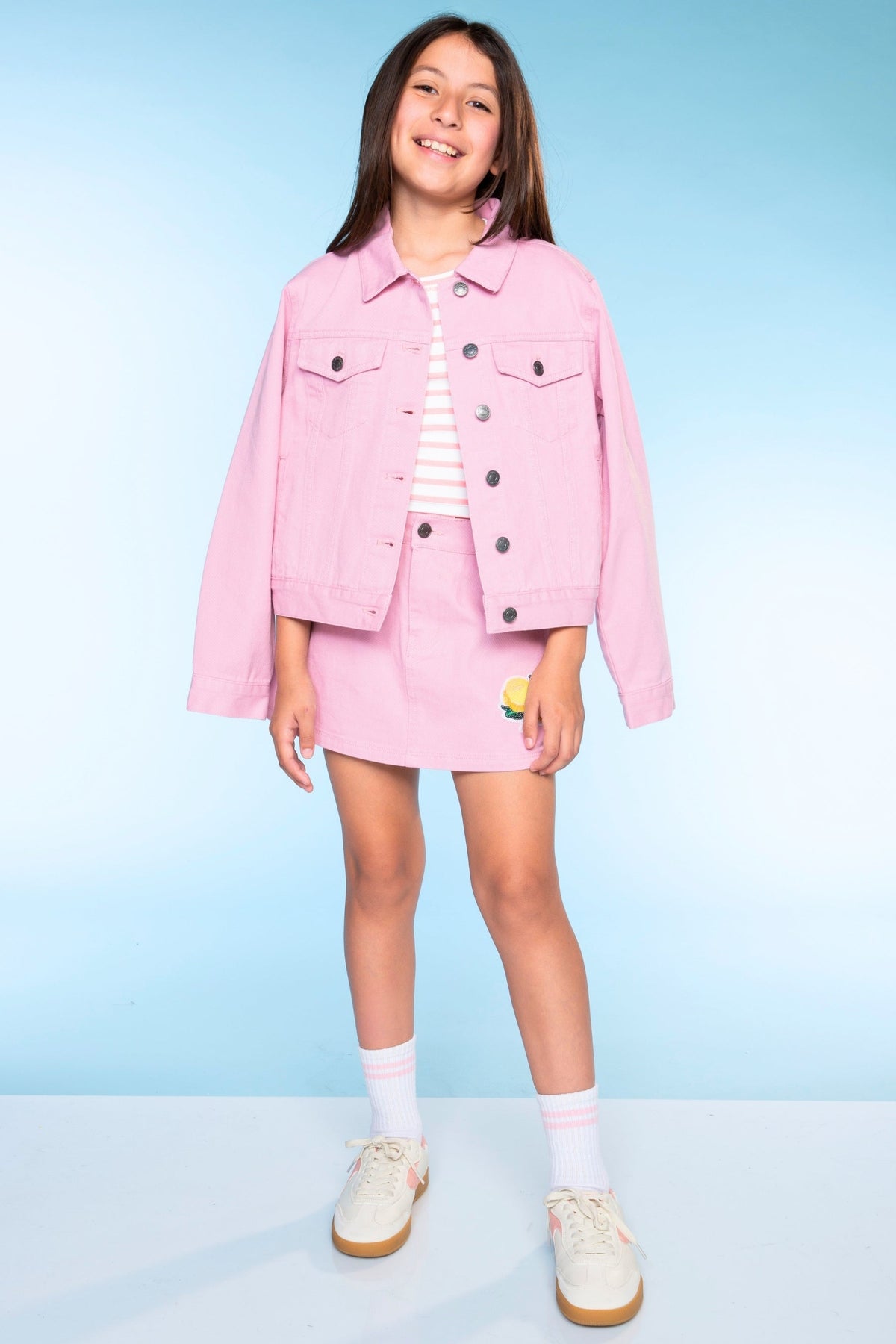 The Perfect Denim Skort - Lt Denim Strawberry Daisy