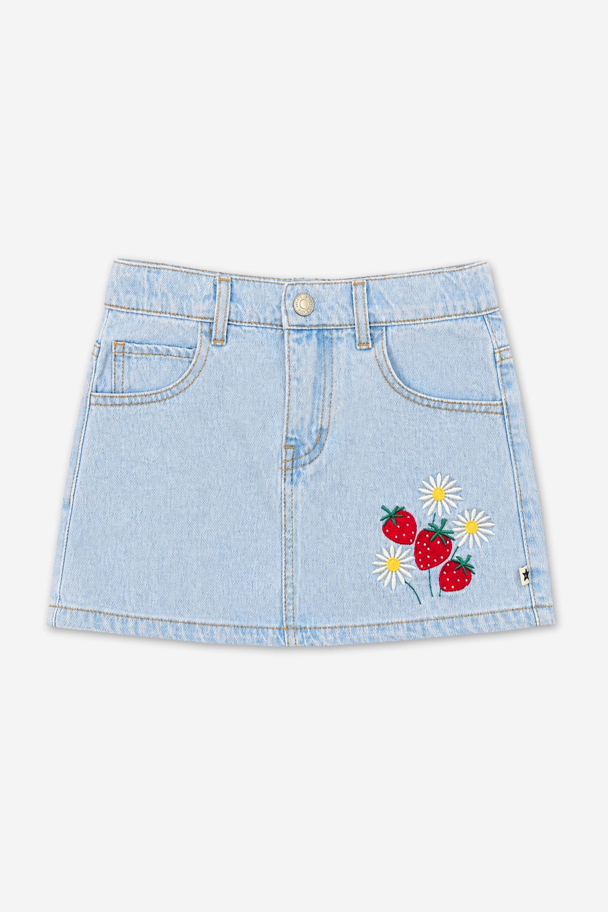 The Perfect Denim Skort - Lt Denim Strawberry Daisy