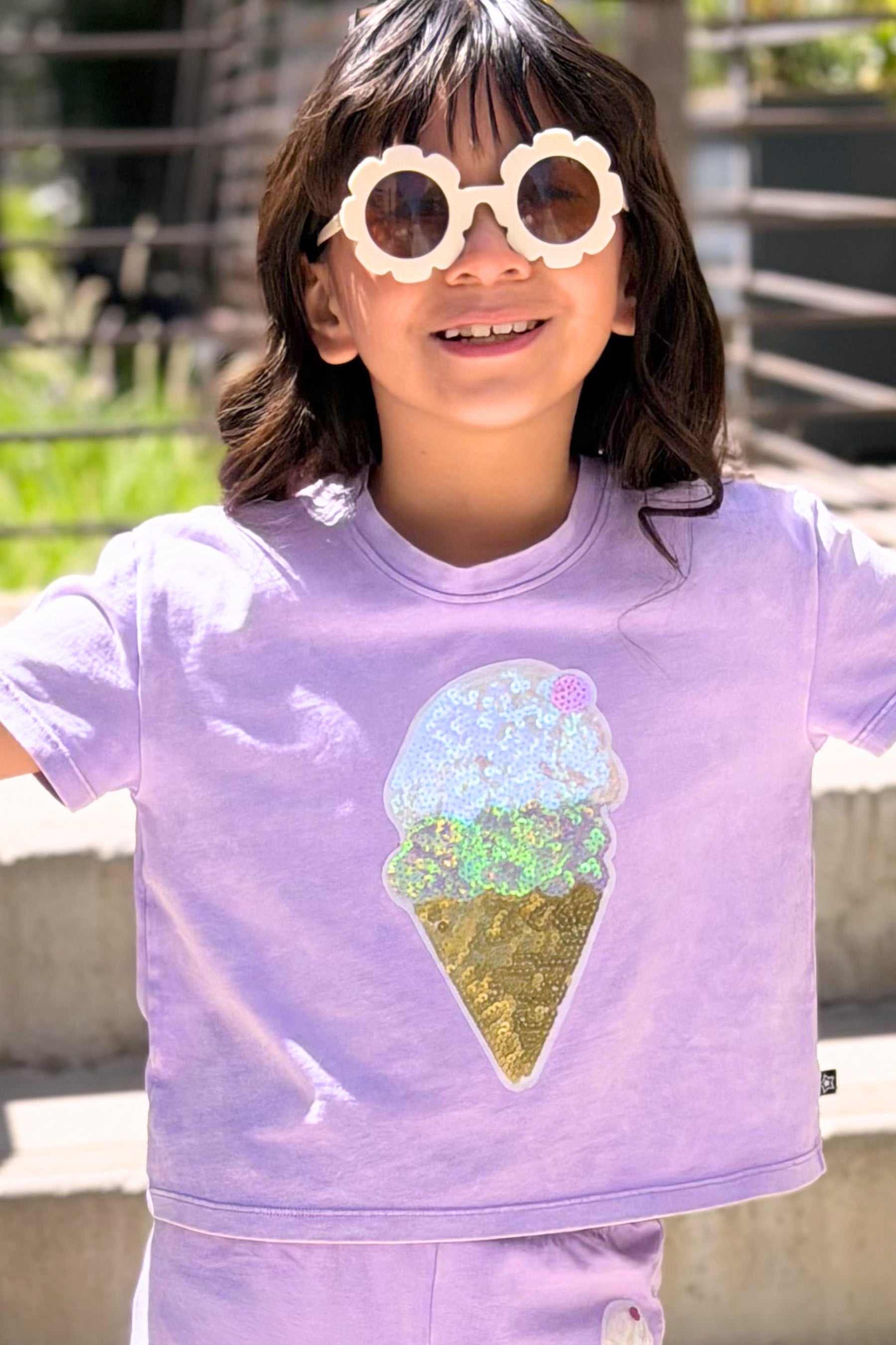 Vintage Washed Cotton Easy Tee & Dolphin Short Set - Pink Butterfly