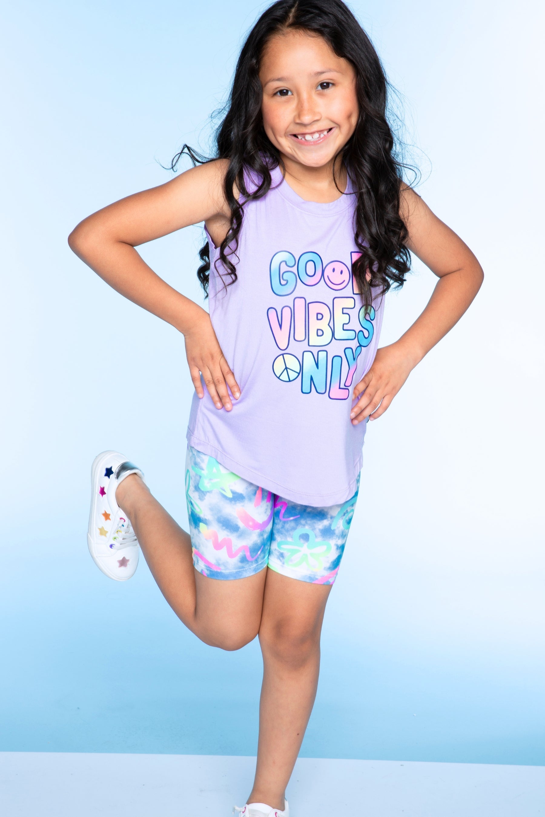 Modal Shirttail Tank - Lavender Good Vibes