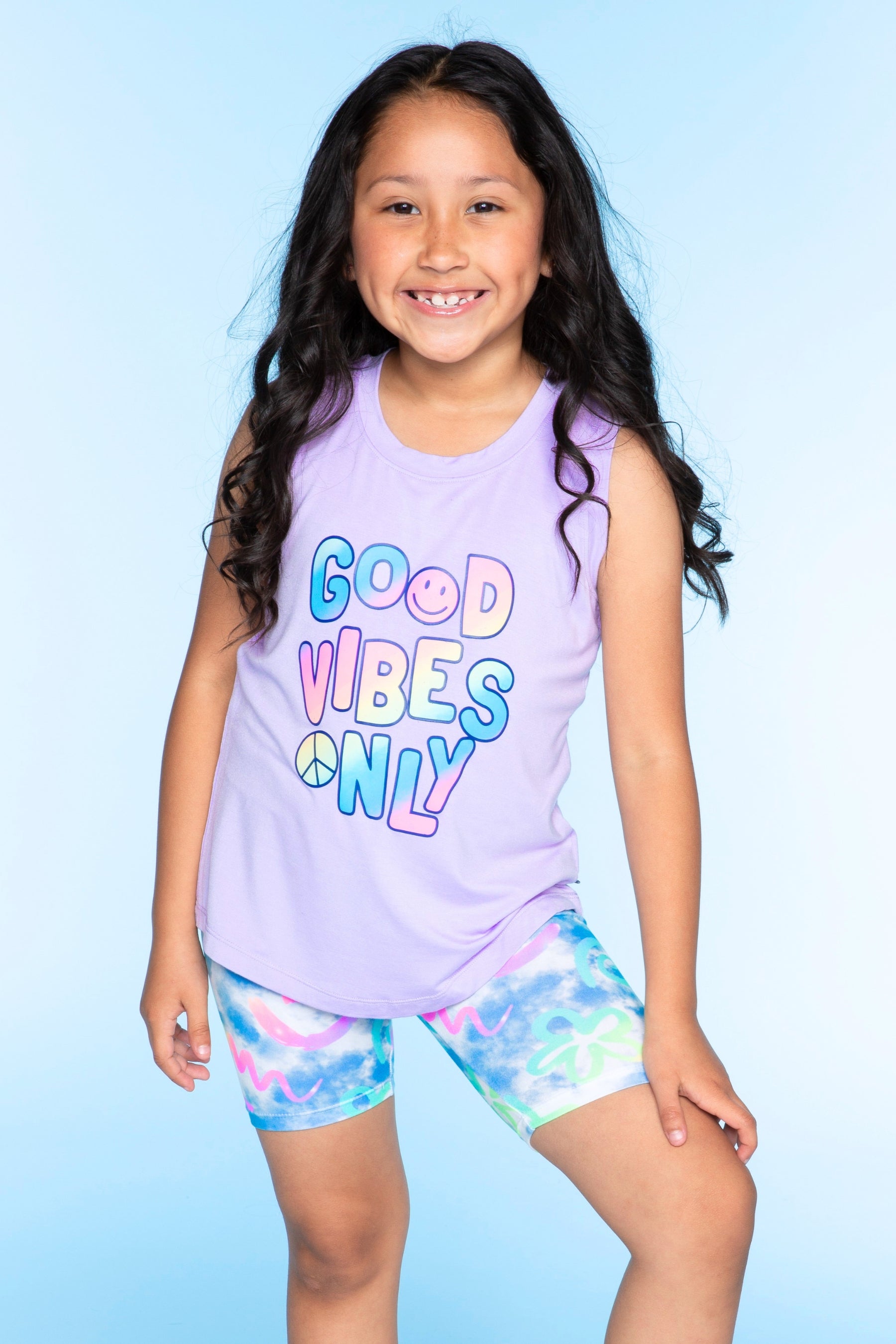 Modal Shirttail Tank - Lavender Good Vibes