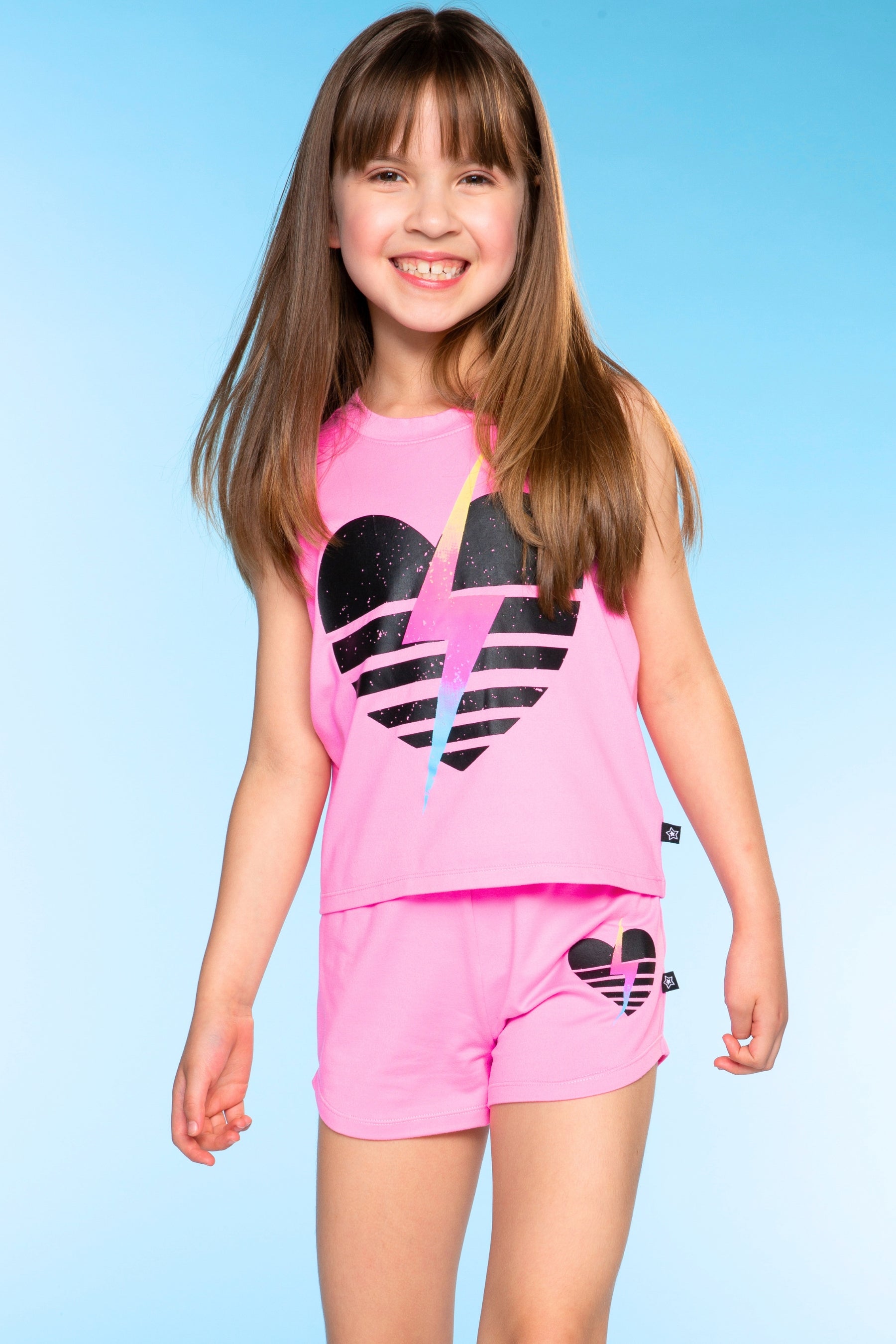 Simply Soft Tank & Dolphin Short Set - Black Rainbow Ombre Icons - NEW!