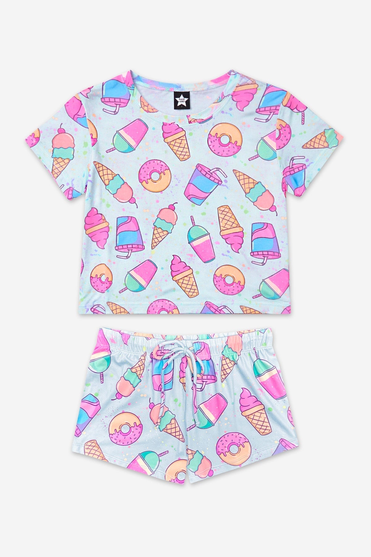 Simply Soft Easy Tee & Dolphin Short - Blue Rainbow Ice Cream