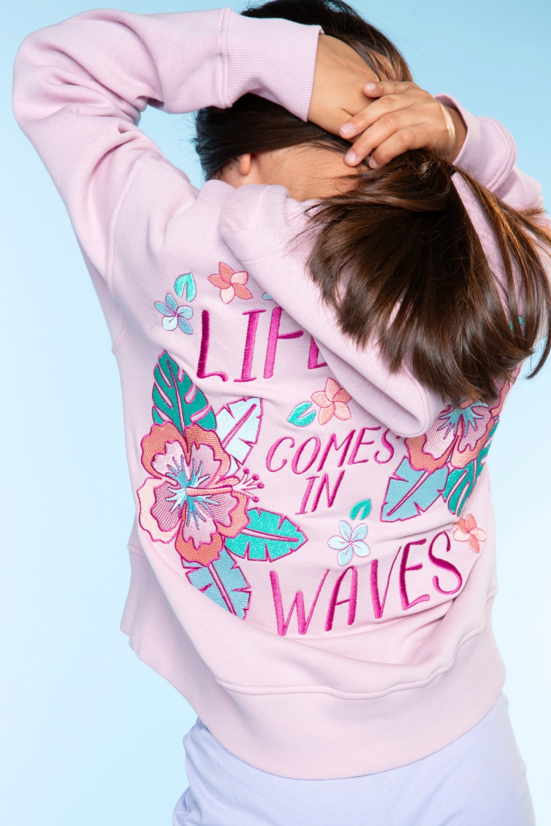 Cloud Soft French Terry Everyday Hoodie - Blush Focus On The Good Ditsy Lilac Floral