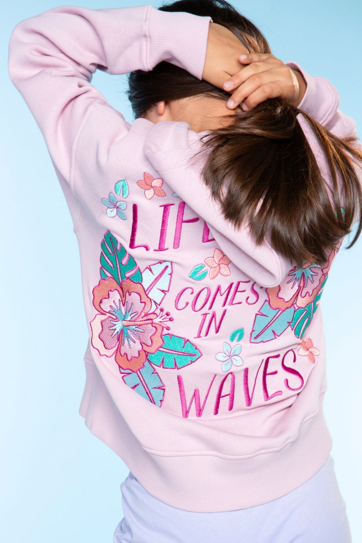 Cloud Soft French Terry Everyday Hoodie - Blush Focus On The Good Ditsy Lilac Floral