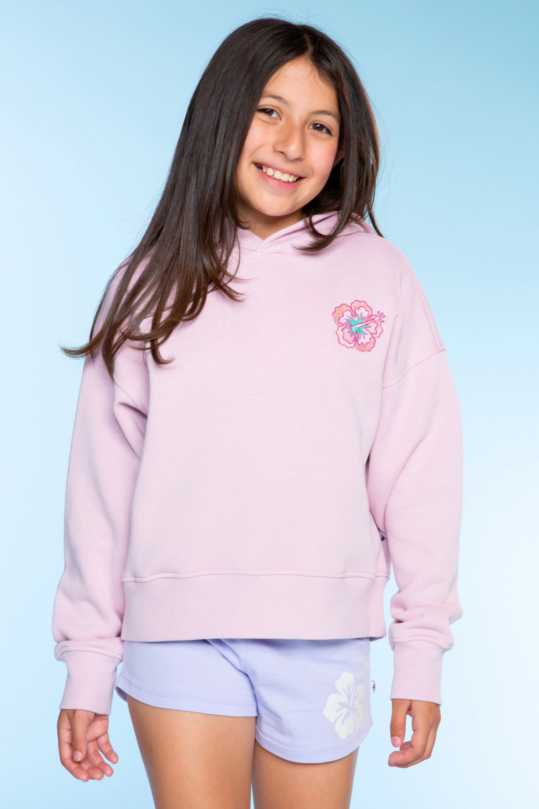 Cloud Soft French Terry Everyday Hoodie - Blush Focus On The Good Ditsy Lilac Floral