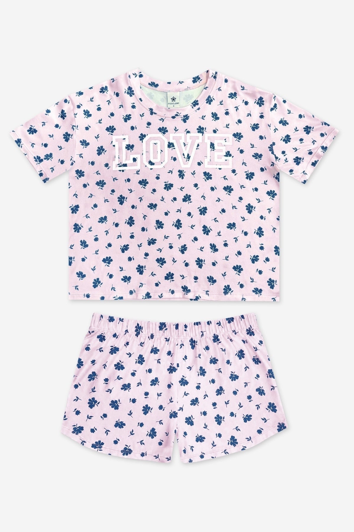 Simply Soft Easy Tee & Dolphin Short Set - Lt Blue Pink Foil Ice Cream