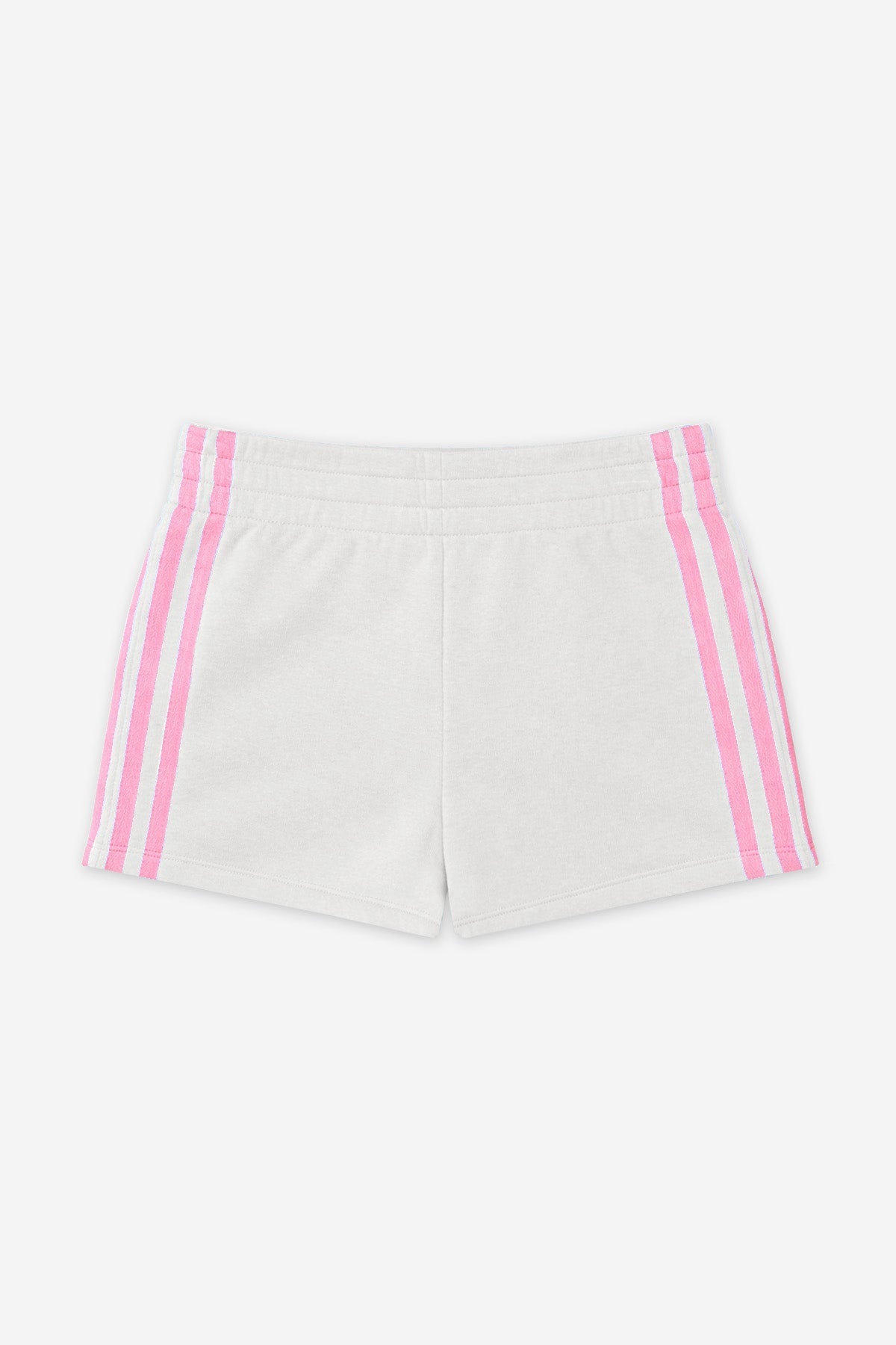 French Terry Smocked Striped Short - Pink Denim