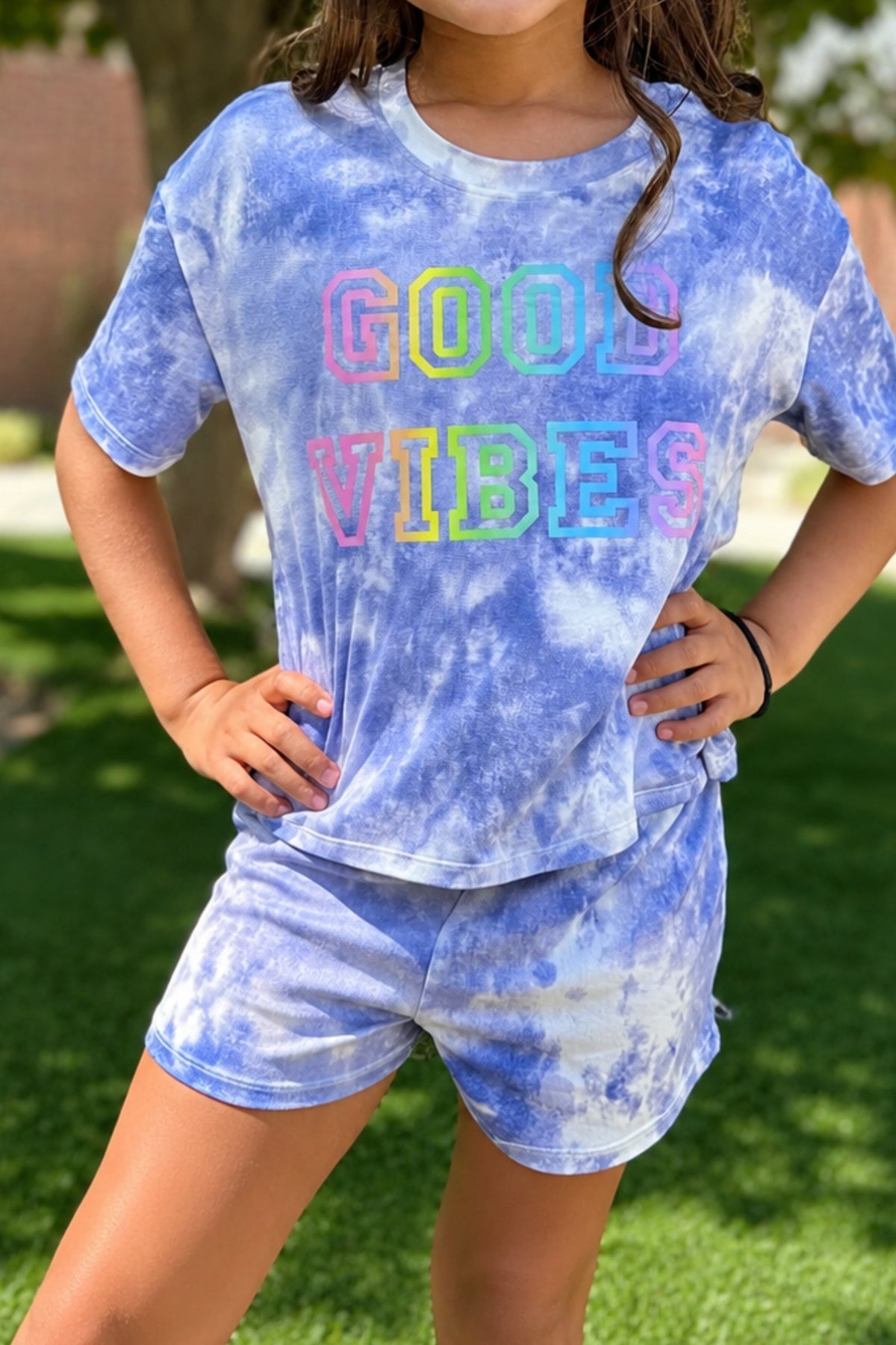 Simply Soft Easy Tee & Dolphin Short Set - Pink Denim Floral Love