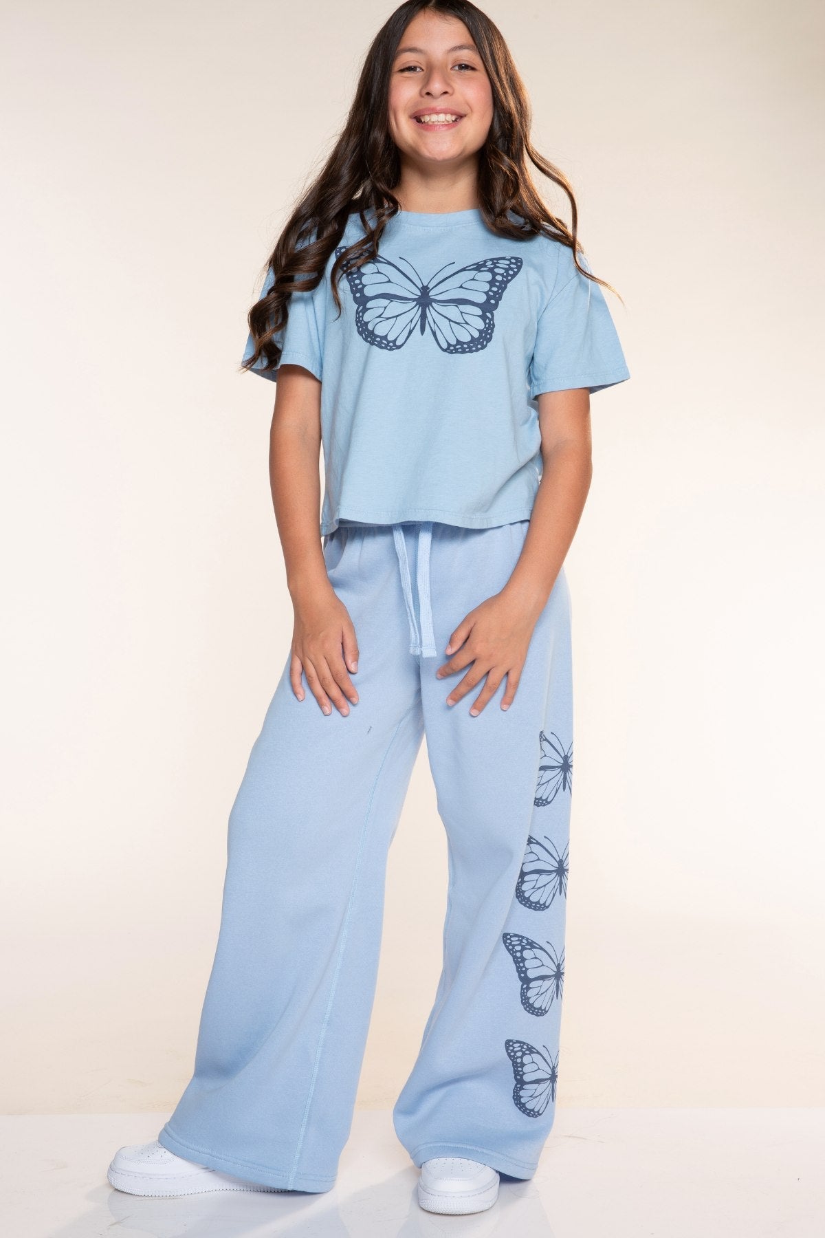Cloud Soft French Terry Wide Leg Pant - Charcoal Heart Bolt - NEW!