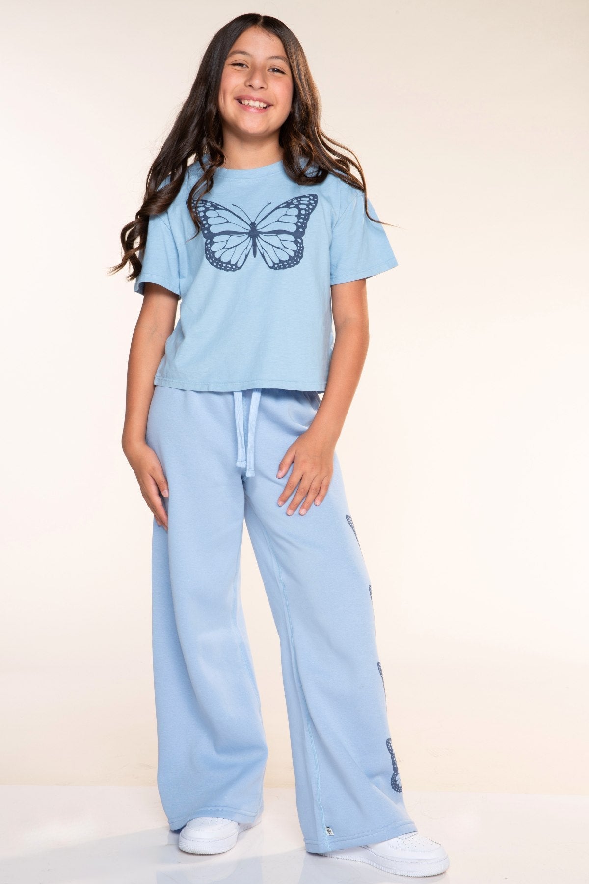 Cloud Soft French Terry Wide Leg Pant - Charcoal Heart Bolt - NEW!