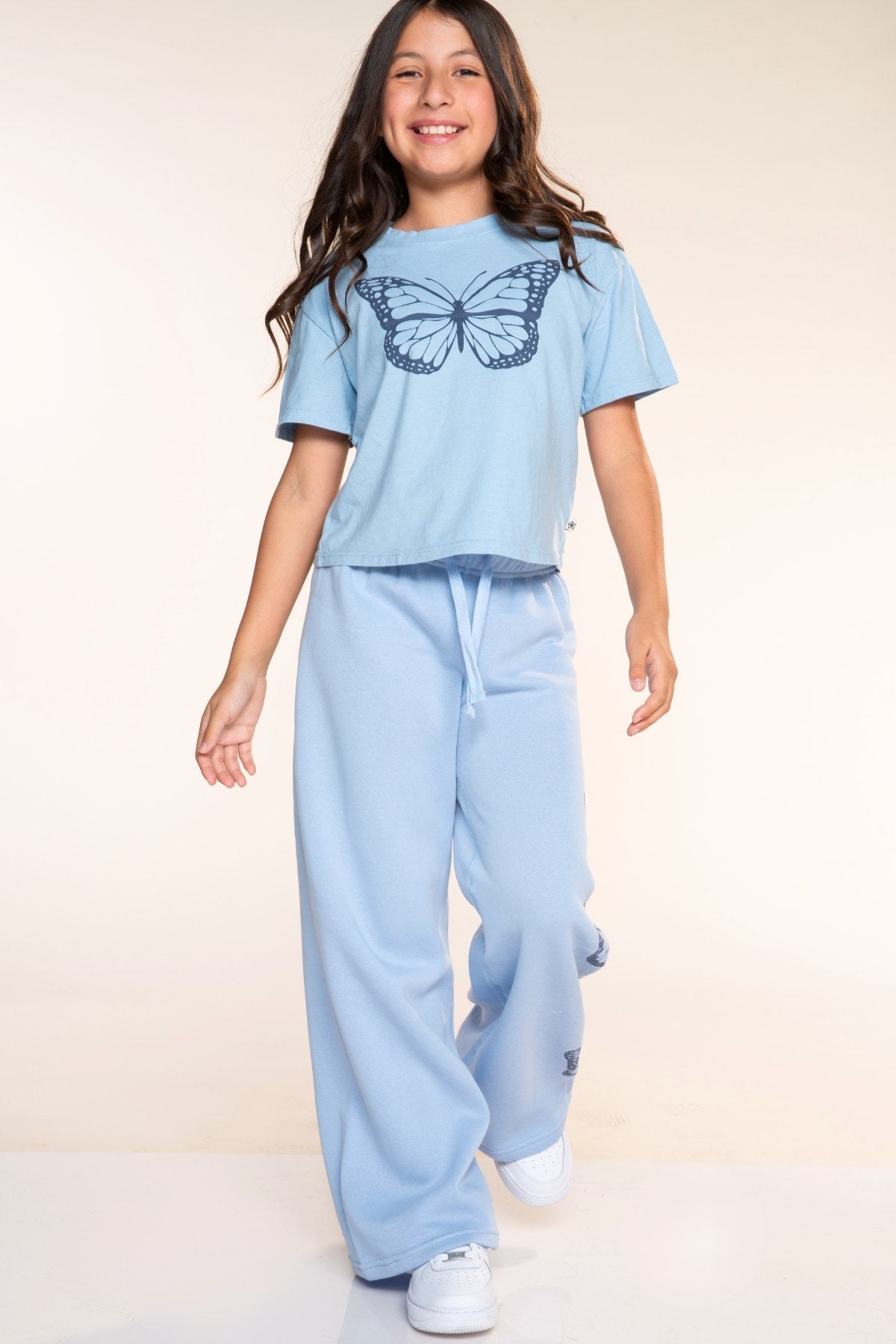 Cloud Soft French Terry Wide Leg Pant - Charcoal Heart Bolt - NEW!
