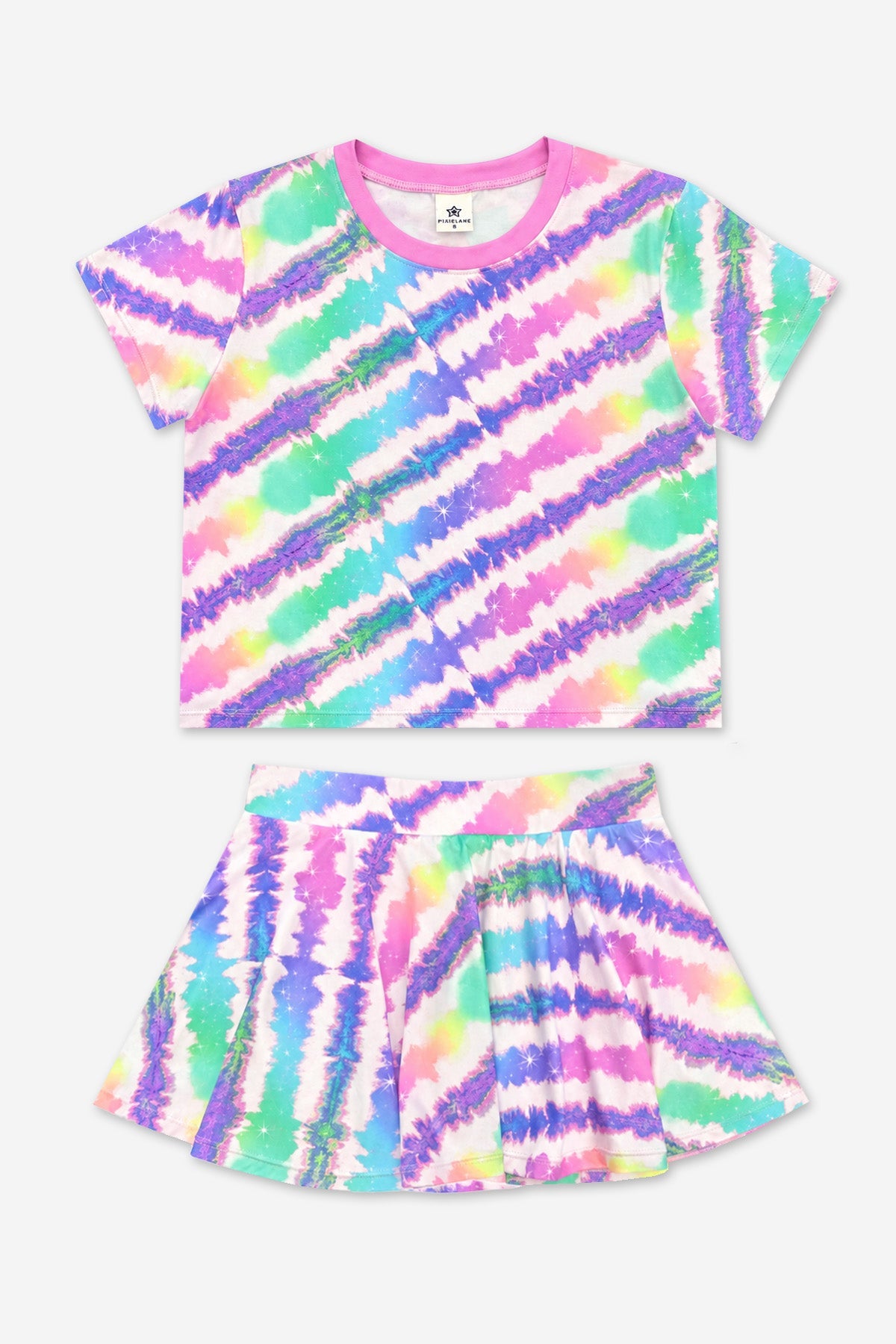 Simply Soft Easy Tee & Skort Set - Rainbow Tie Dye - NEW!