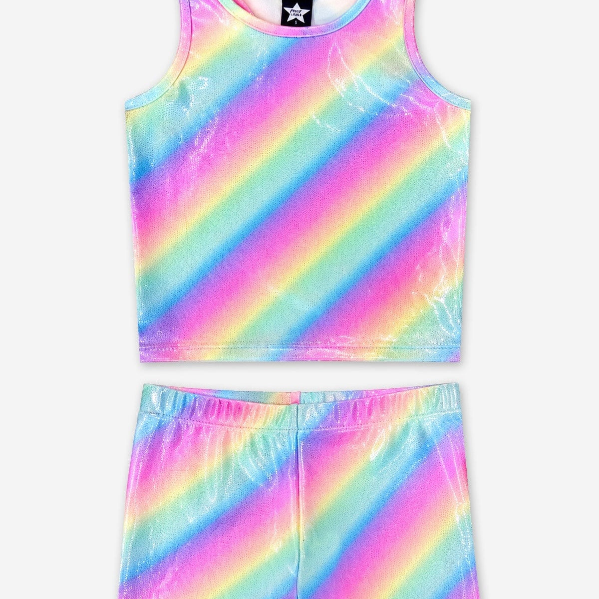 High Shine Cropped Racerback Tank & Tumble Short