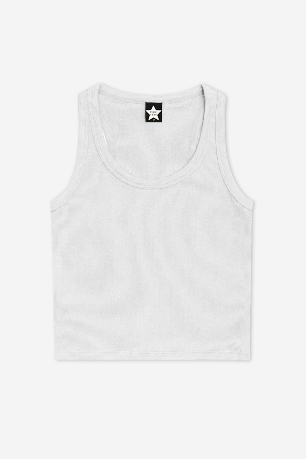 Ultra-Soft Ribbed Scoop Racer Tank - White