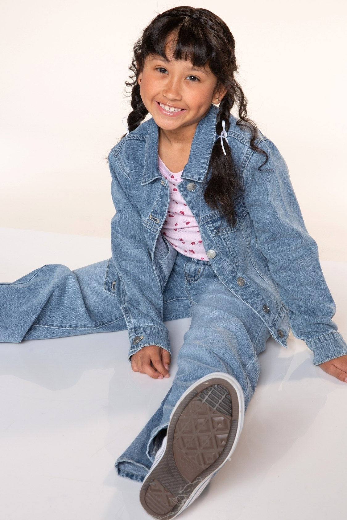 Ultra-Soft Ribbed Fitted Tee - H Grey Navy Floral - NEW!