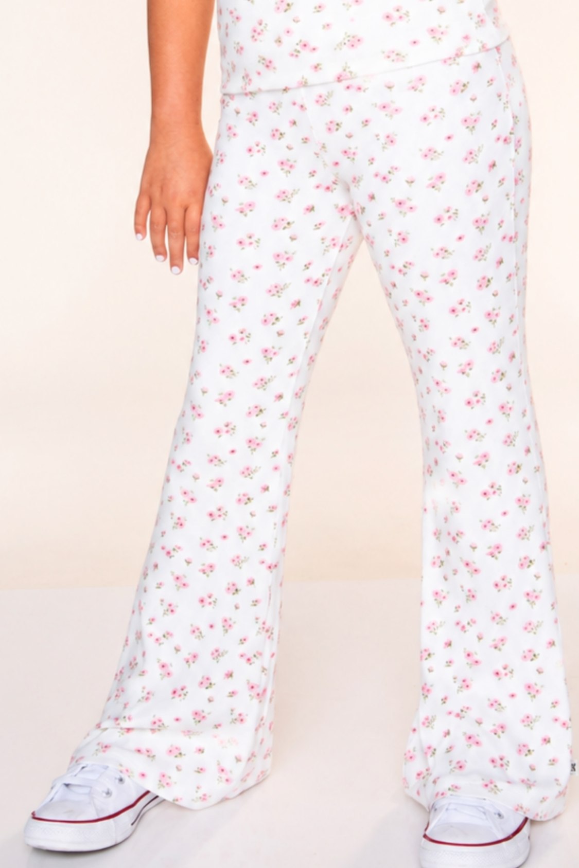 Foldover Rib Flare Legging - H Grey Navy Floral - NEW!