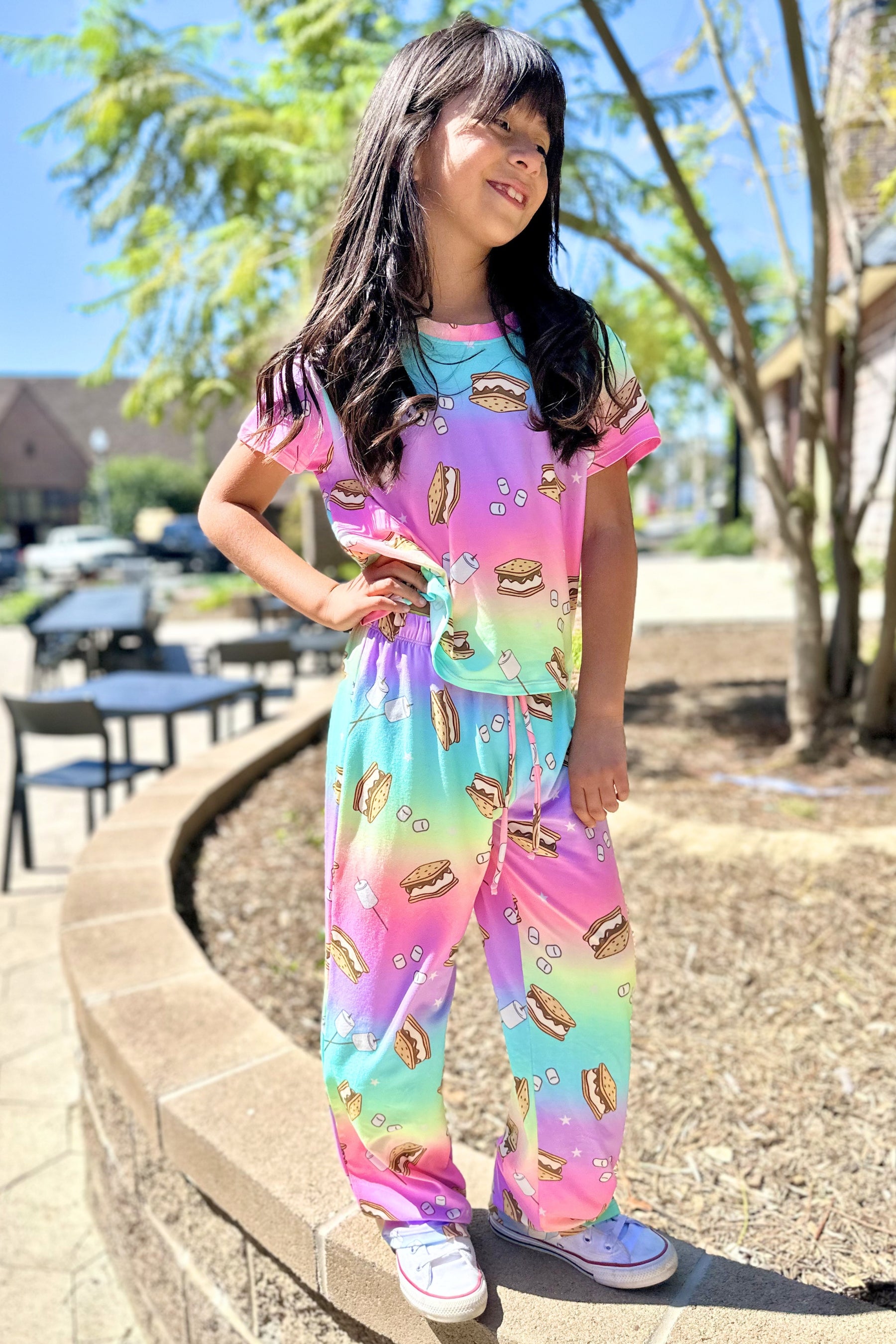 Pack Simply Soft S/S Wide Leg Lounge Set & Blanket - Rainbow S'Mores - NEW!