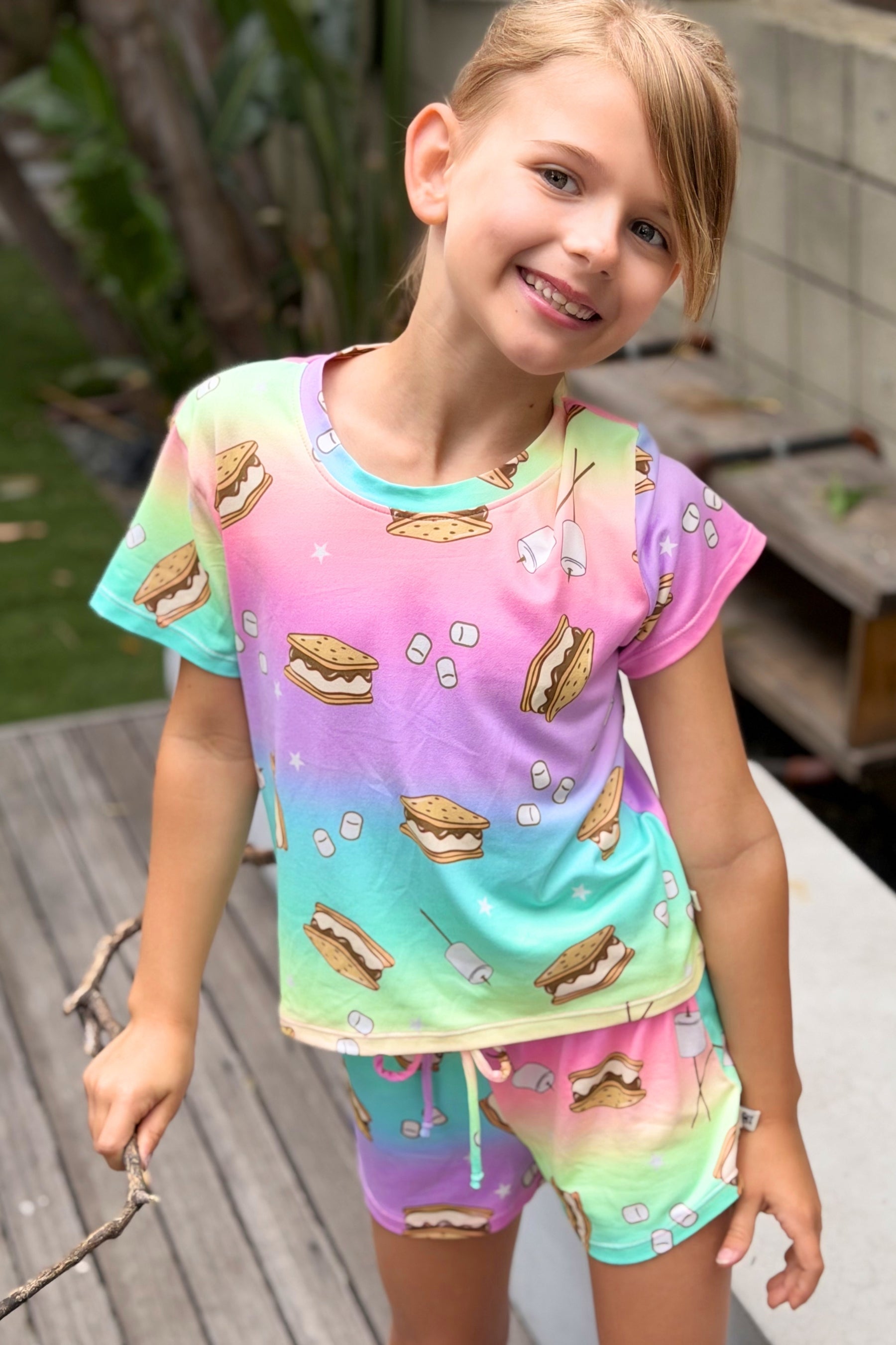 Simply Soft Easy Tee & Dolphin Short - Rainbow S'Mores - NEW!