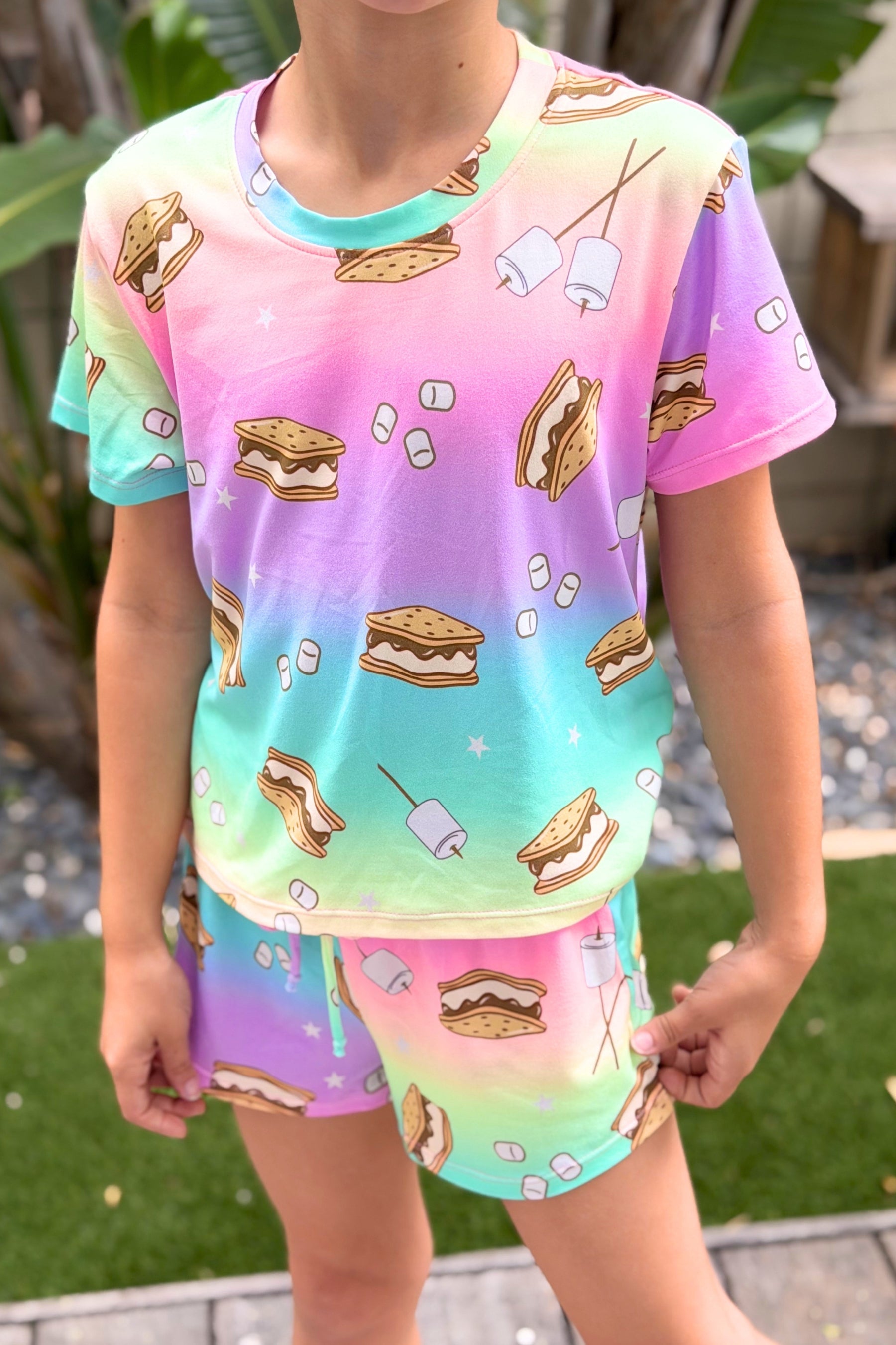 Simply Soft Easy Tee & Dolphin Short - Rainbow S'Mores - NEW!