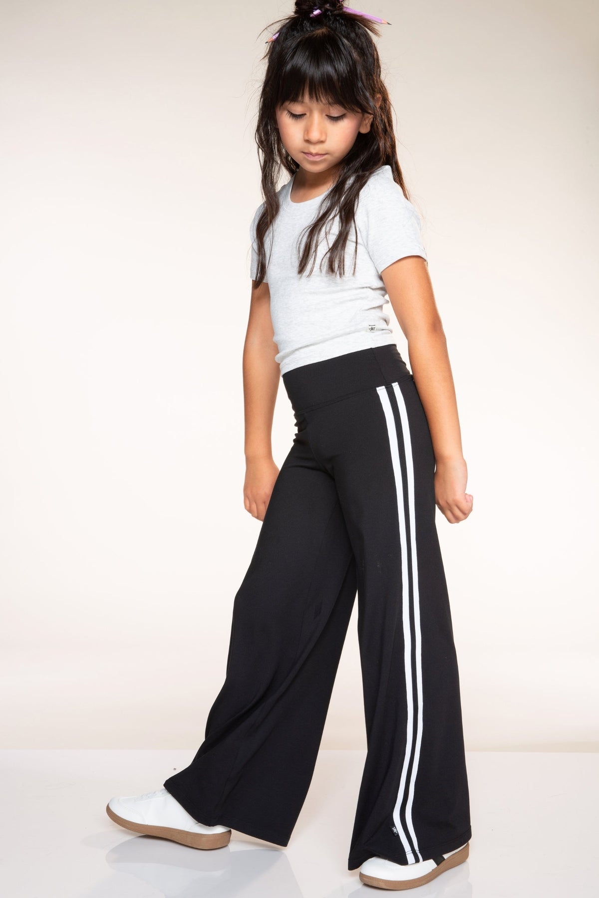 Simply Soft Luxe Wide Leg Pant - Steel Pink White Stripe - NEW!