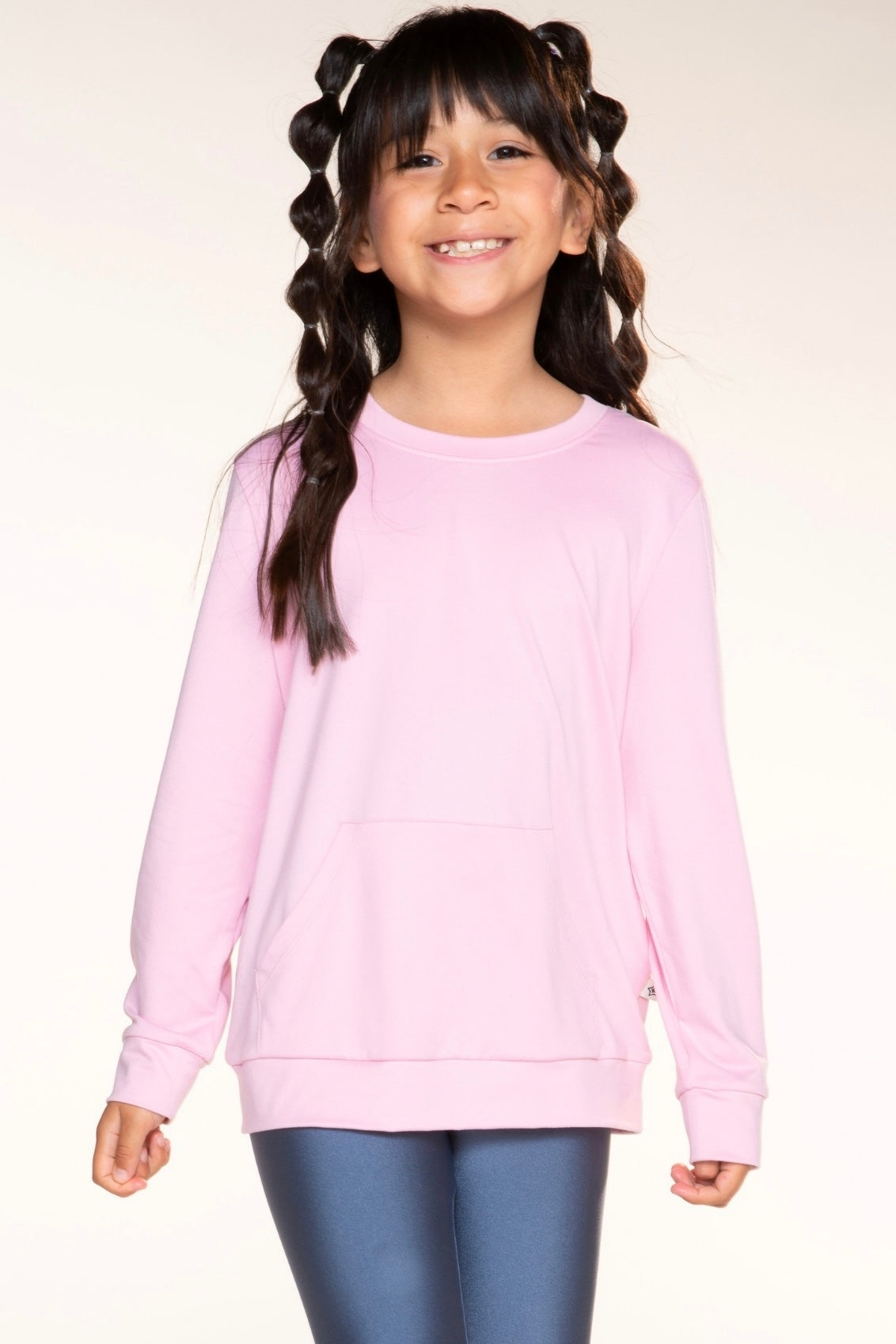 Simply Soft Kanga Pocket Crew Top - Lilac Chambray Tie Dye - NEW!