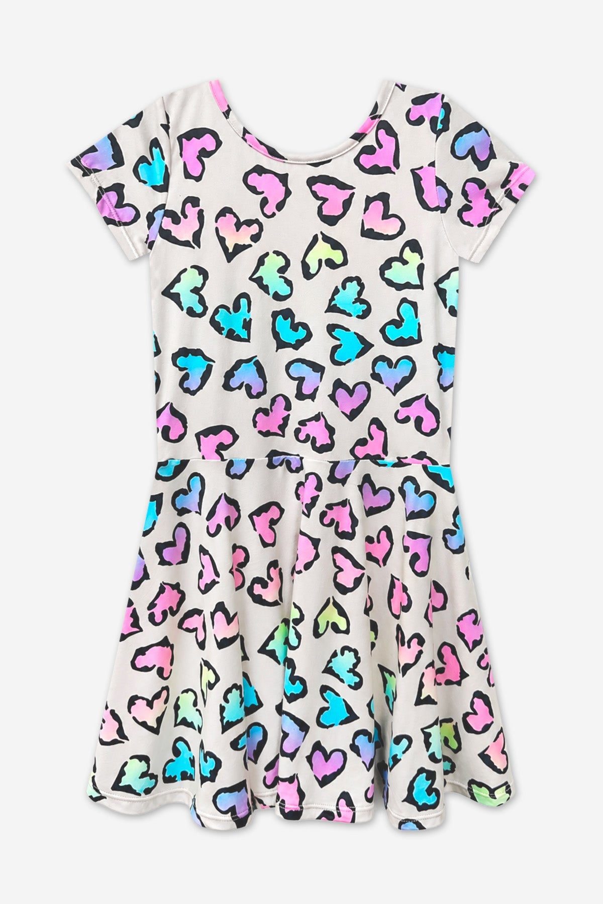 3 Pack Retro Rainbow & Leopard Heart Dress, Hoodie & Leggings - Retro Rainbow & Hearts - NEW!