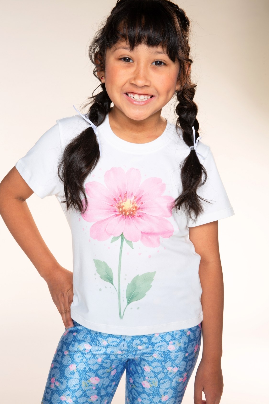 3 Pack Mixed Tees & High Shine Long Legging - Sweet Pink Bow & Blooms - NEW!