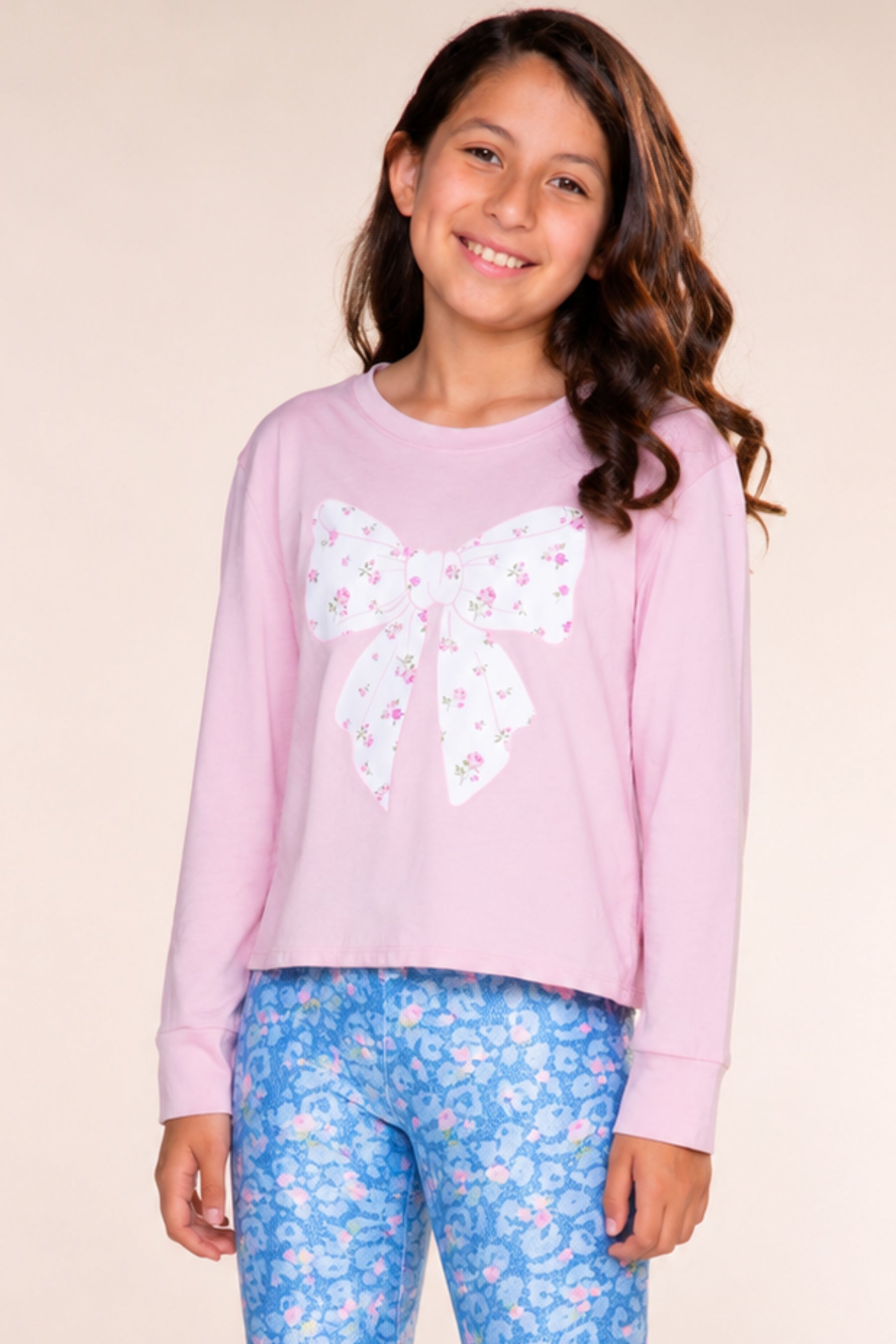 3 Pack Mixed Tees & High Shine Long Legging - Sweet Pink Bow & Blooms - NEW!