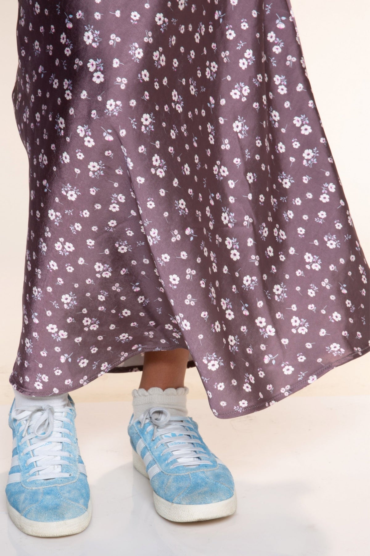 Washed Satin Maxi Skirt - Blue Ice - NEW!
