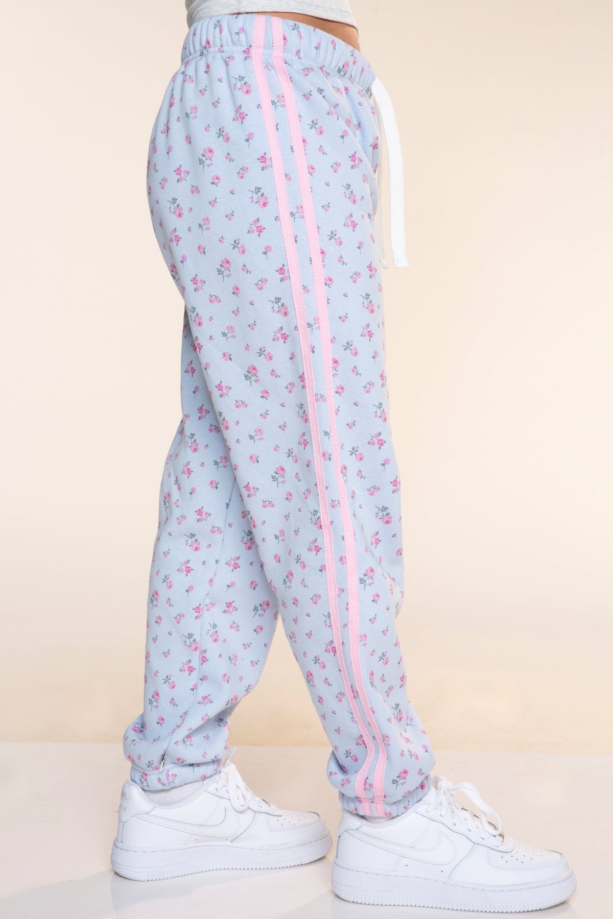 Cloud Soft French Terry Twill Trim Sweatpant - Ice Blue Pink Denim Tie Dye - NEW!