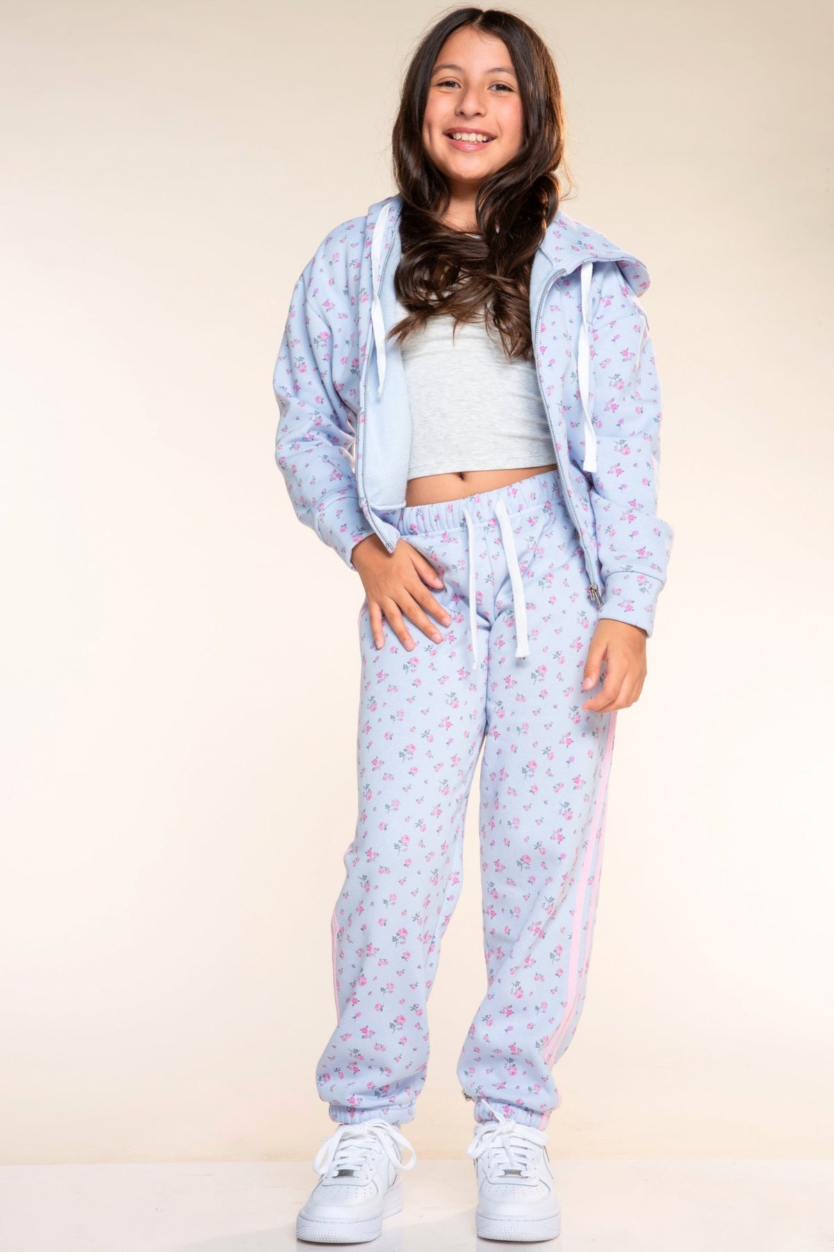 Cloud Soft French Terry Twill Trim Sweatpant - Ice Blue Pink Denim Tie Dye - NEW!