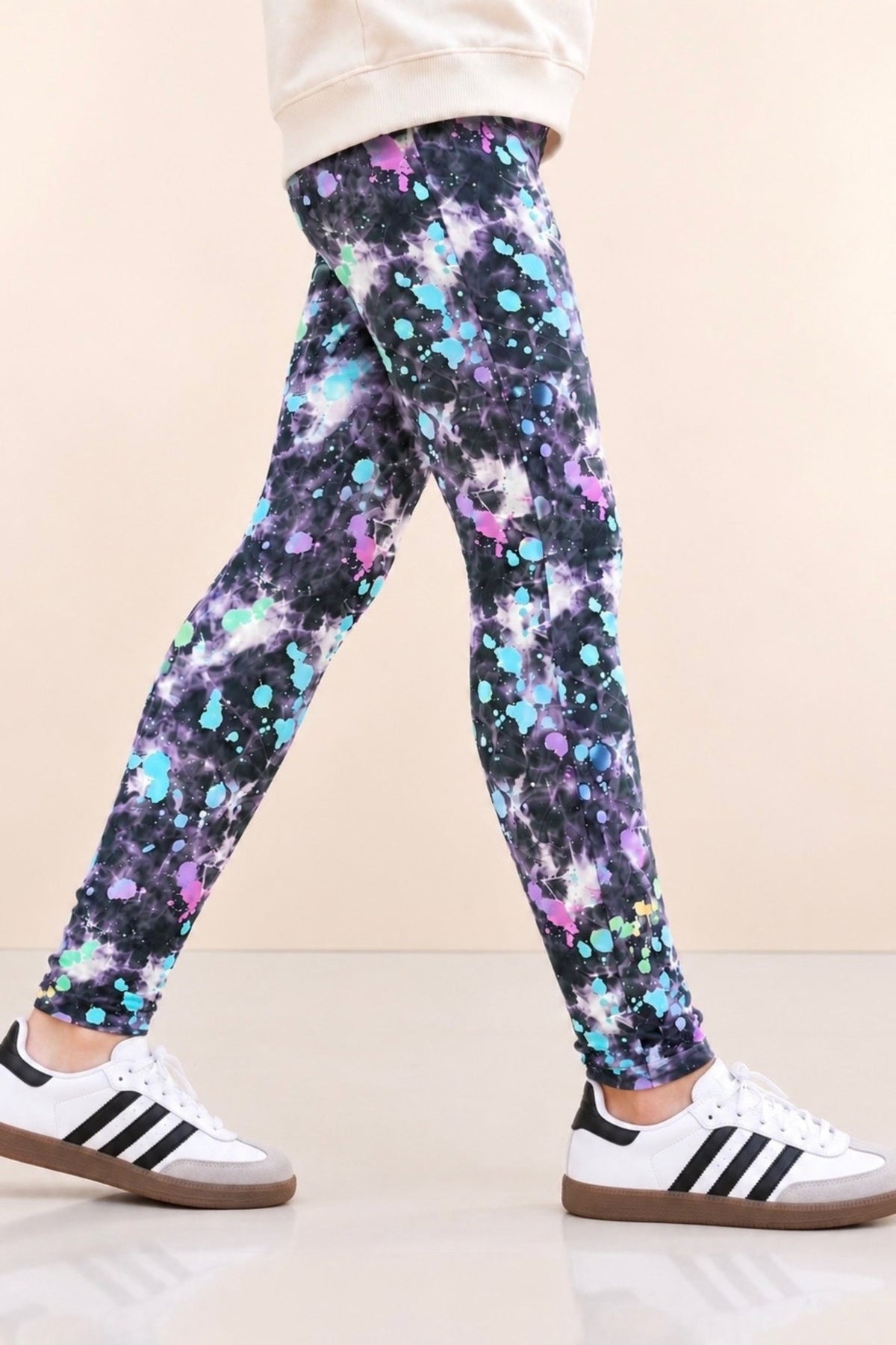 Simply Soft Long Legging. - Denim Tie Dye Graffiti Elements - NEW!