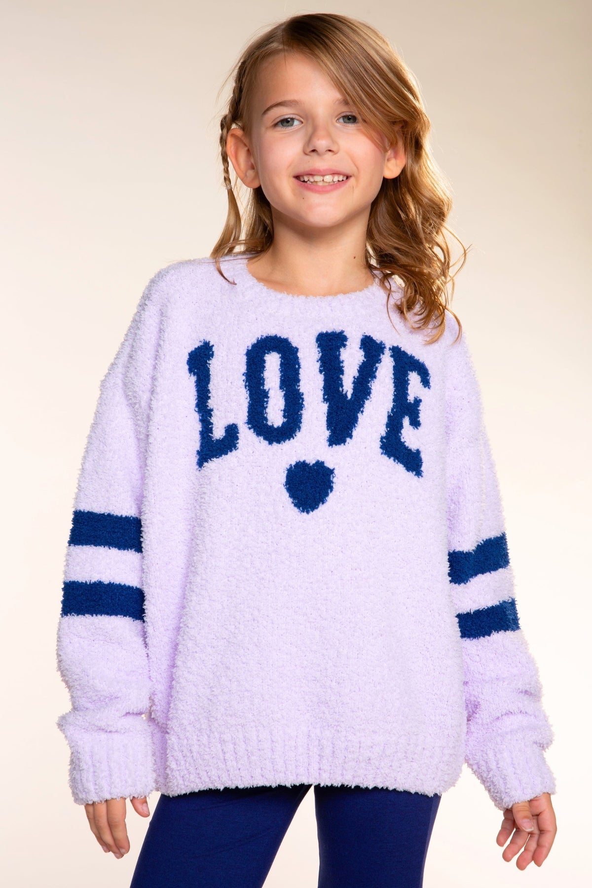 2 Pack Cloud Plush Crew Neck Sweater - Pink Rainbow | Dusty Blue Pink Star - NEW!