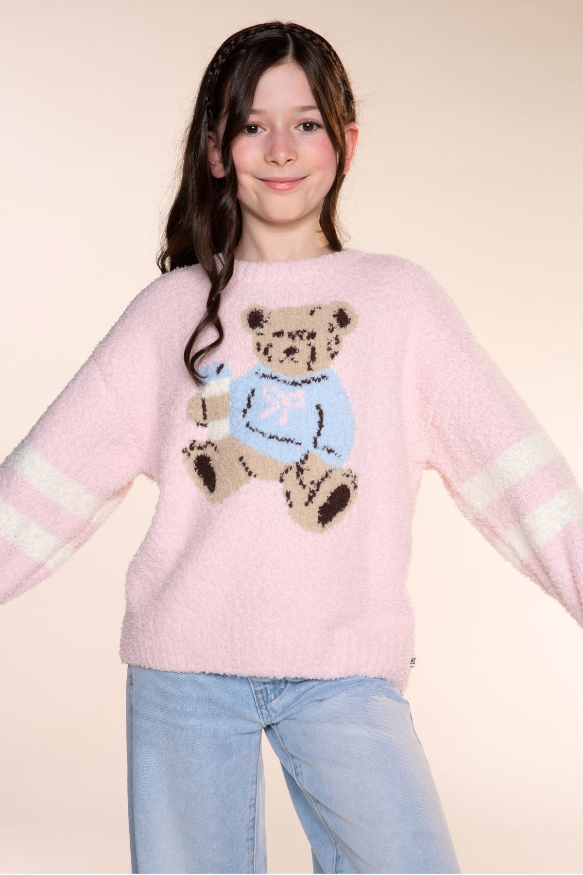 Cloud Plush Crew Neck Sweater - Dusty Pink Teddy - NEW!