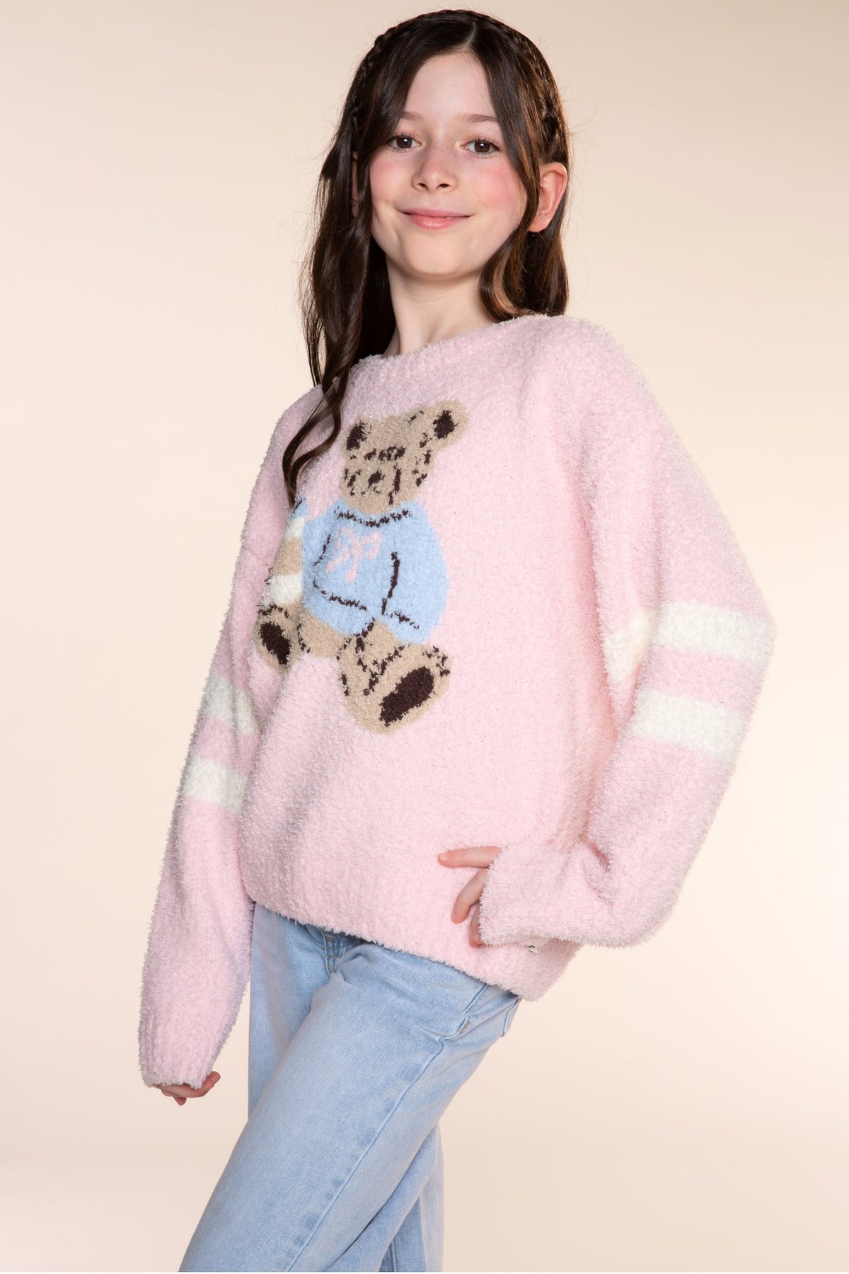 Cloud Plush Crew Neck Sweater - Dusty Pink Teddy - NEW!