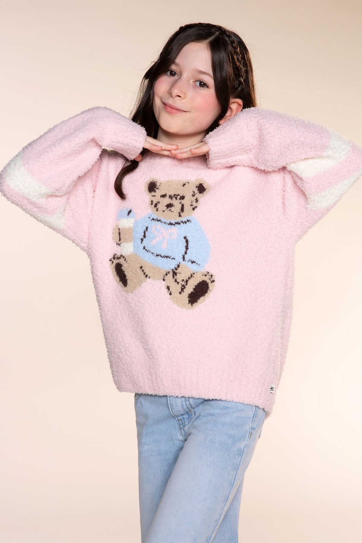 Cloud Plush Crew Neck Sweater - Dusty Pink Teddy - NEW!