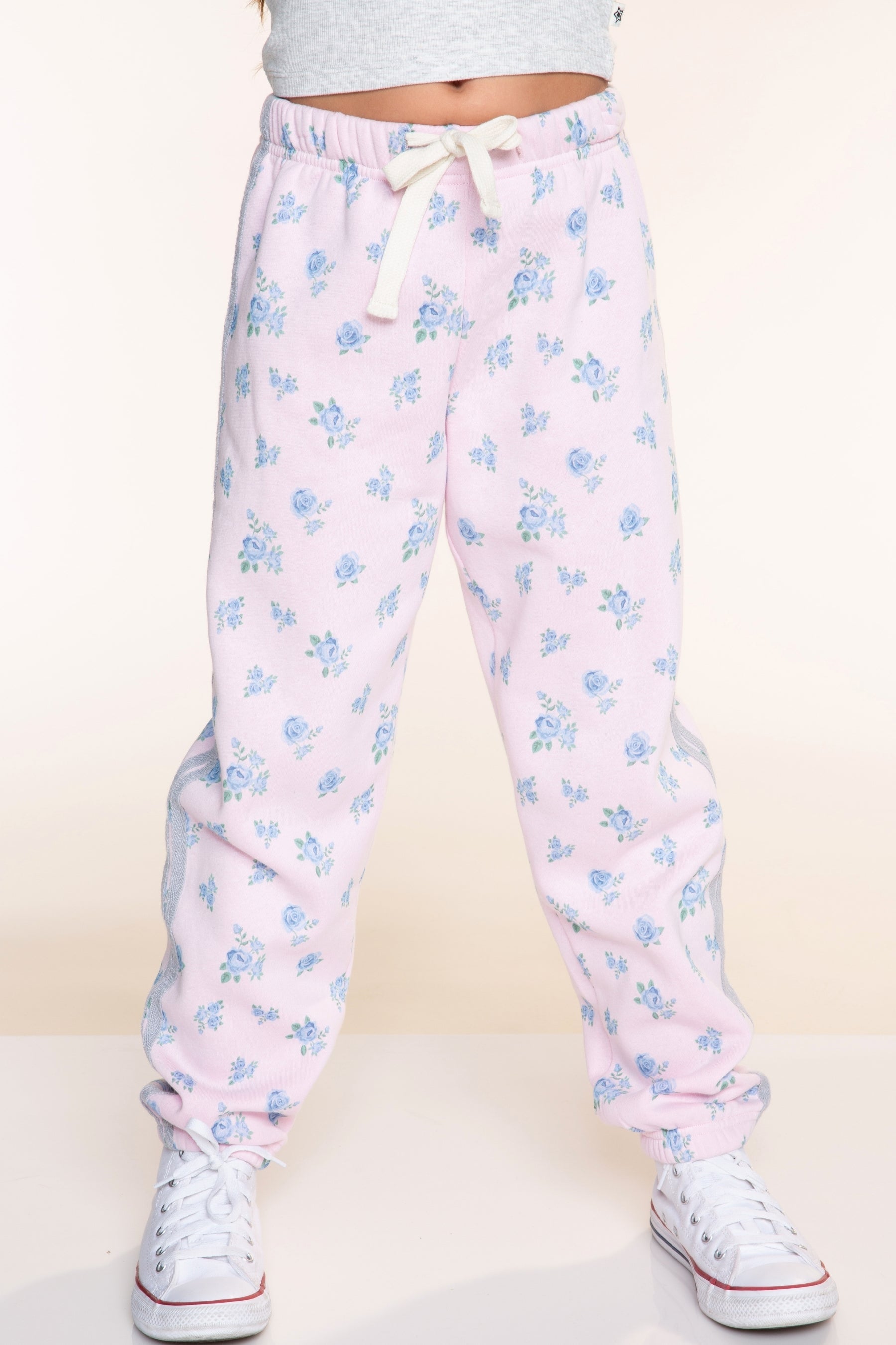 Cloud Soft French Terry Sweatpant - Light Pink Floral - NEW!